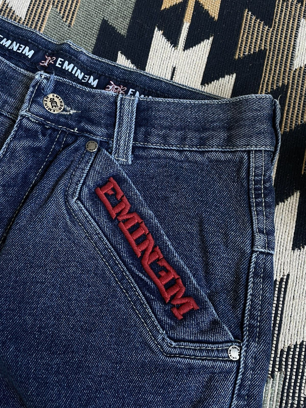 JNCO Vintage Eminem USA Rap Big Logo Denim Jeans Size US 30 / EU 46 - 11 Thumbnail