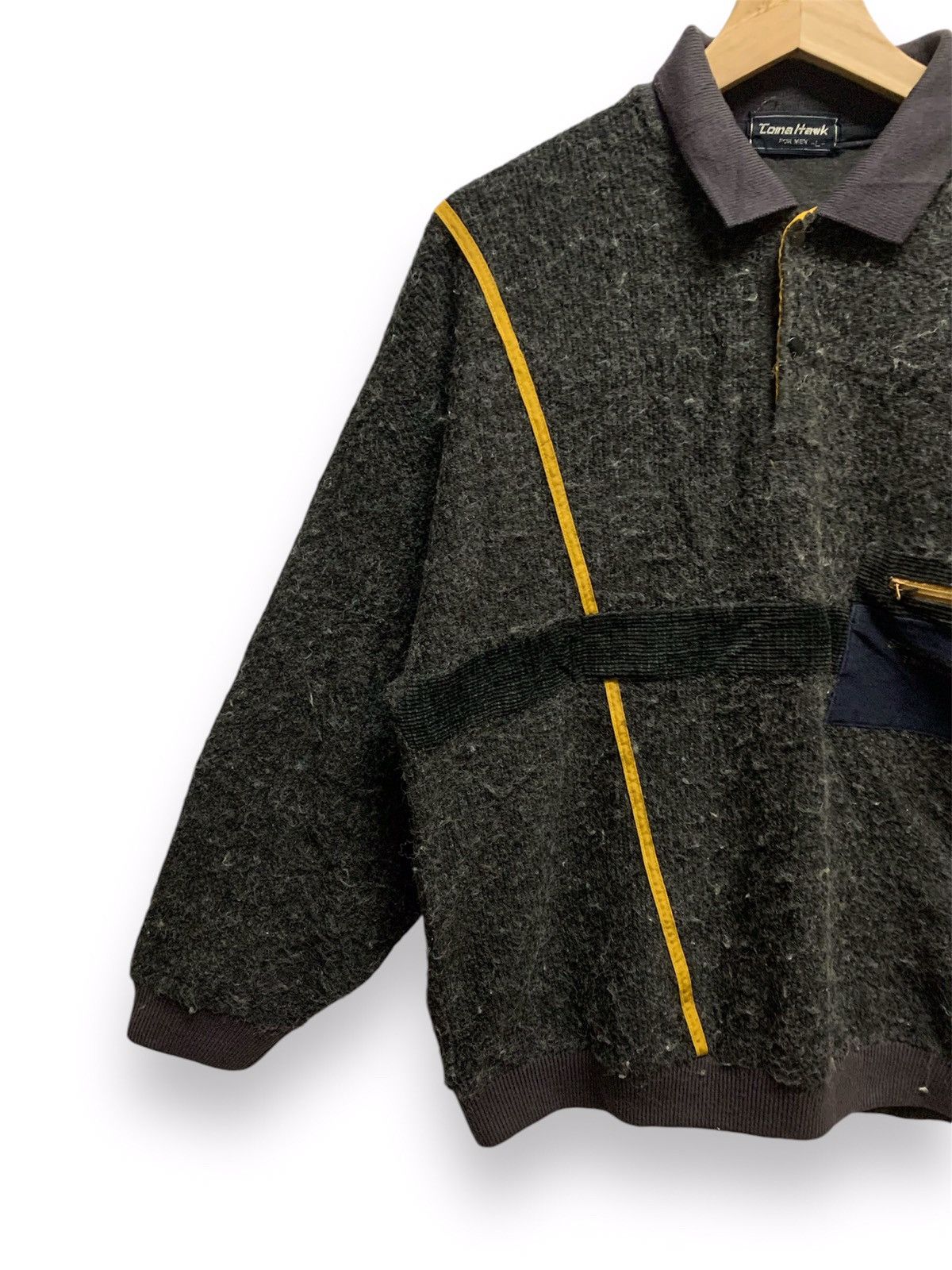 Japanese Brand TOMAHAWK Sweatshirts Fur Collar Button Up Size US M / EU 48-50 / 2 - 3 Thumbnail