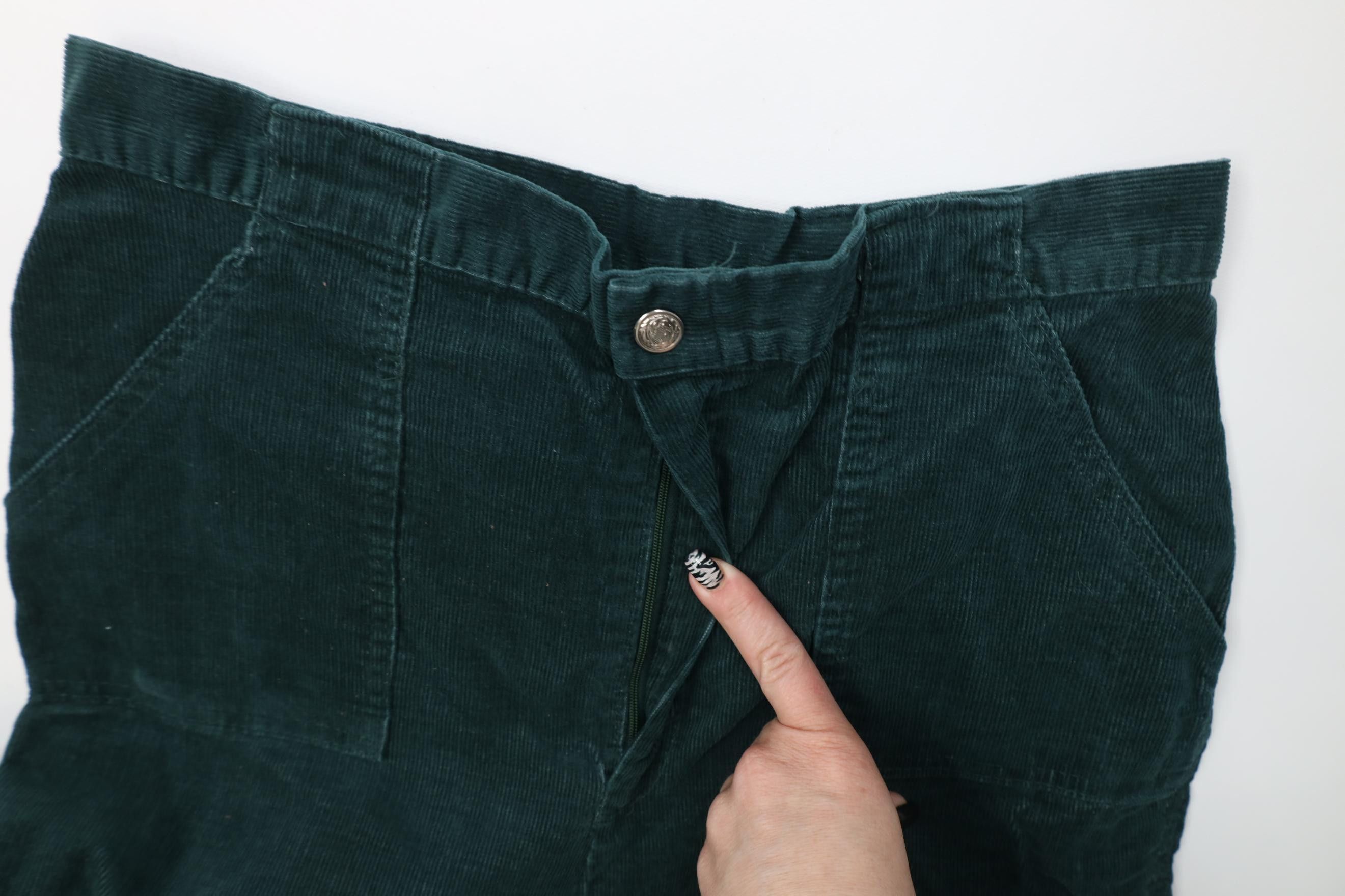 Vintage Vintage 70s Corduroy Wide Leg Bell Bottoms Pants Green USA Size US 30 / EU 46 - 8 Thumbnail