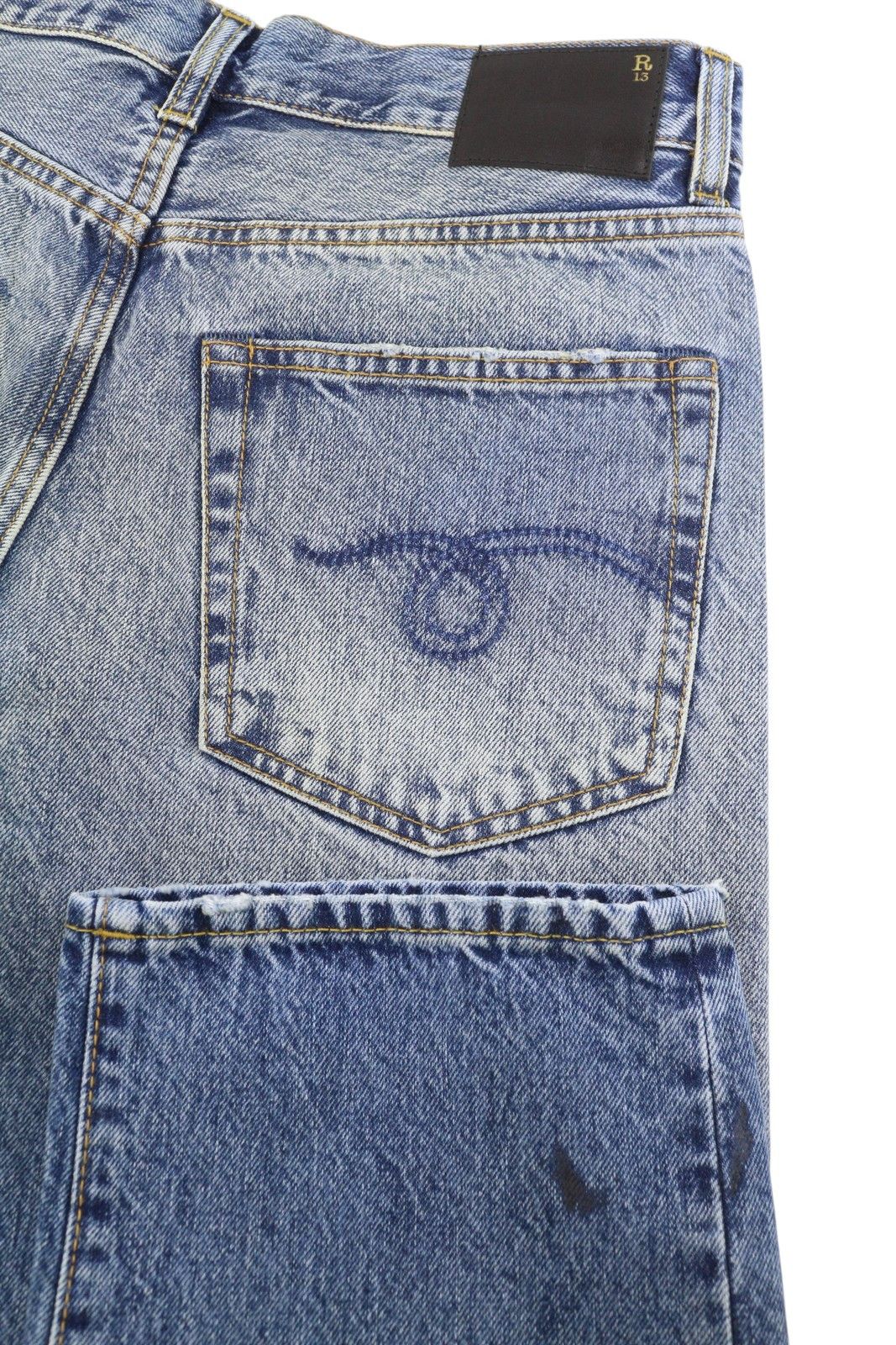 R13 BOYFRIEND 26 Jasper Cropped Blue PF25 Jeans 87188 Size 26" / US 2 / IT 38 - 5 Thumbnail