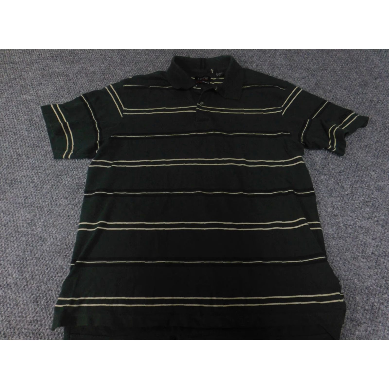 Izod Izod Polo Shirt Mens M Green Striped Knit Cotton Regular Short Sleeve Collared Golf Classic Stretch Vintage: No (but keep original rules) Size US M / EU 48-50 / 2 - 4 Thumbnail