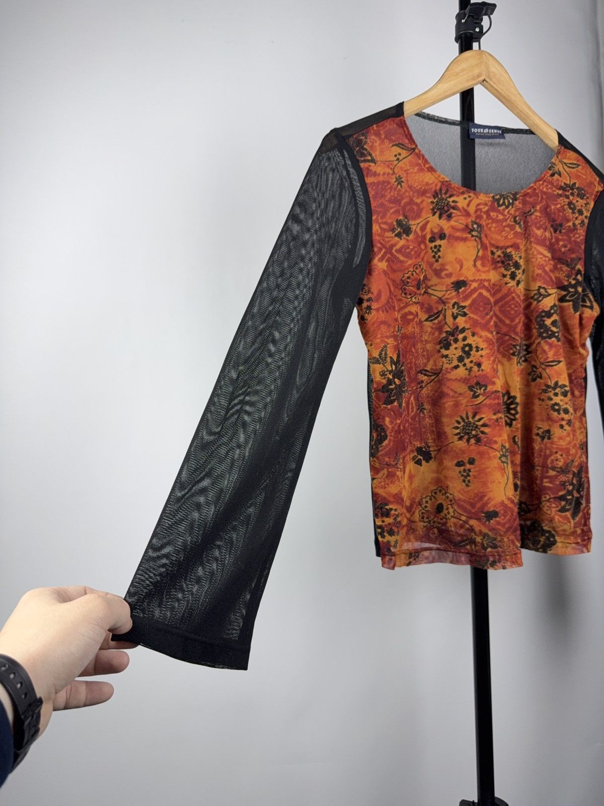Japanese Brand Vintage 90s Y2K Japanese Abstract Retro Mesh JPG Longsleeve Size M / US 6-8 / IT 42-44 - 5 Thumbnail