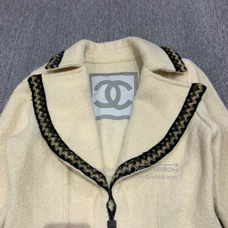 Chanel Chanel White woollen lapel zipper coat Size S / US 4 / IT 40 - 4 Thumbnail