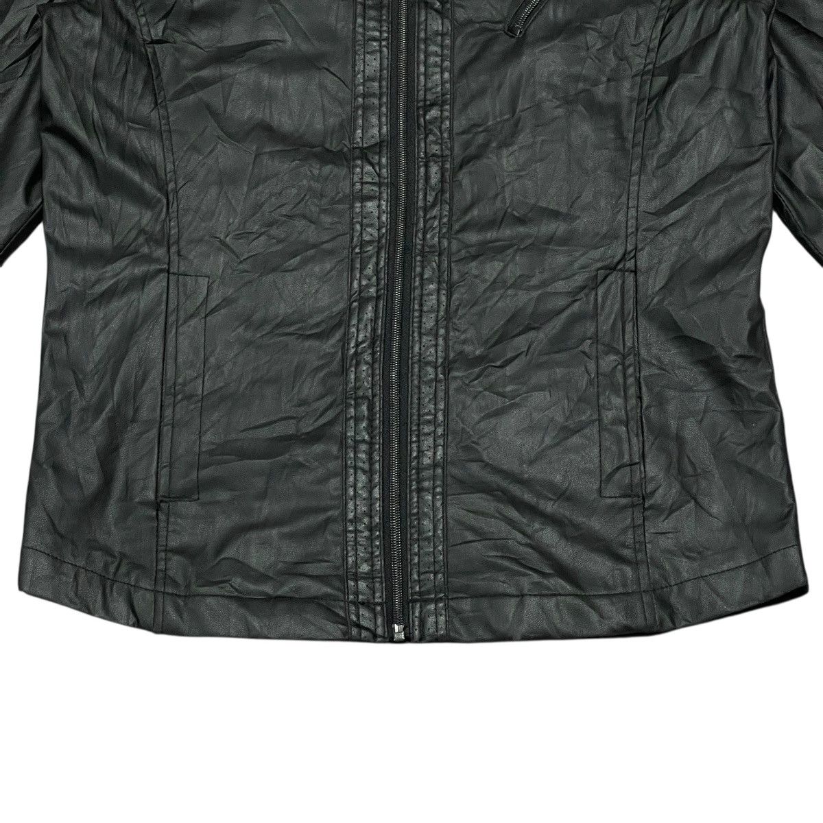 Leather Vintage Red Skins Black Cafe Racer Faux Leather Jacket Size US L / EU 52-54 / 3 - 7 Thumbnail