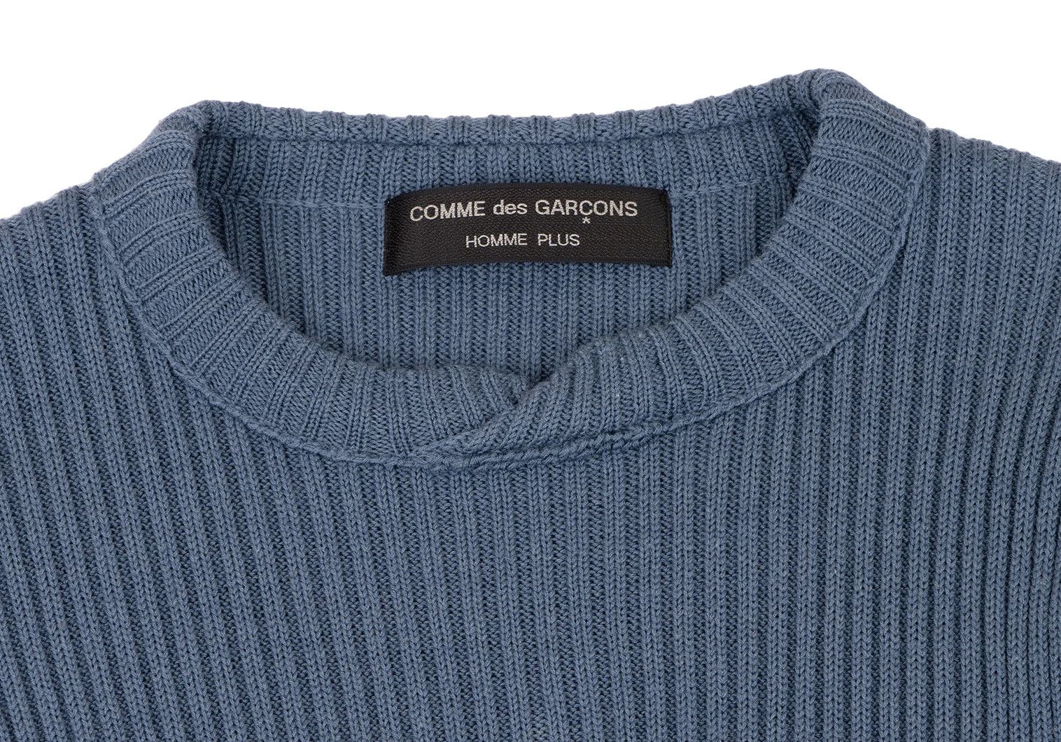 Comme des Garcons Homme Plus Ribbed Knit Sweater in Blue, Size S Size US S / EU 44-46 / 1 - 3 Thumbnail