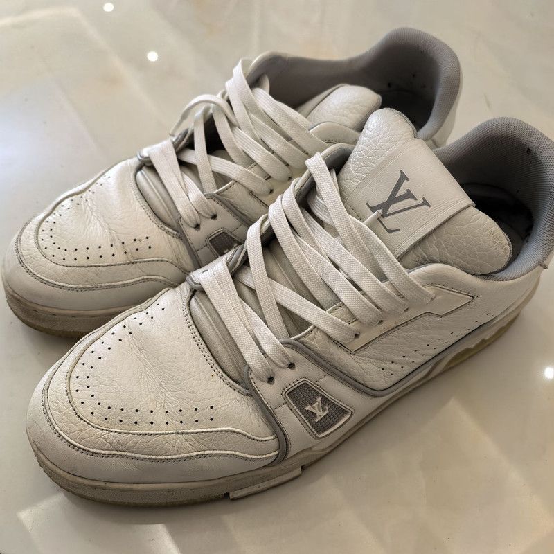 Louis Vuitton Louis Vuitton White Cement Low-Top Sneakers 0079 Size US 10 / EU 43 - 1 Thumbnail