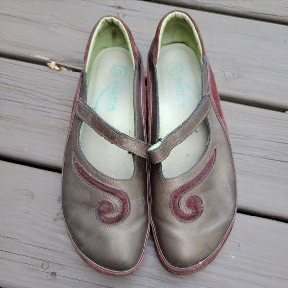 Designer Naot Matai Radiant Copper Leather Suede Swirl Mary Jane Comf Size US 11 / IT 41 - 5 Thumbnail