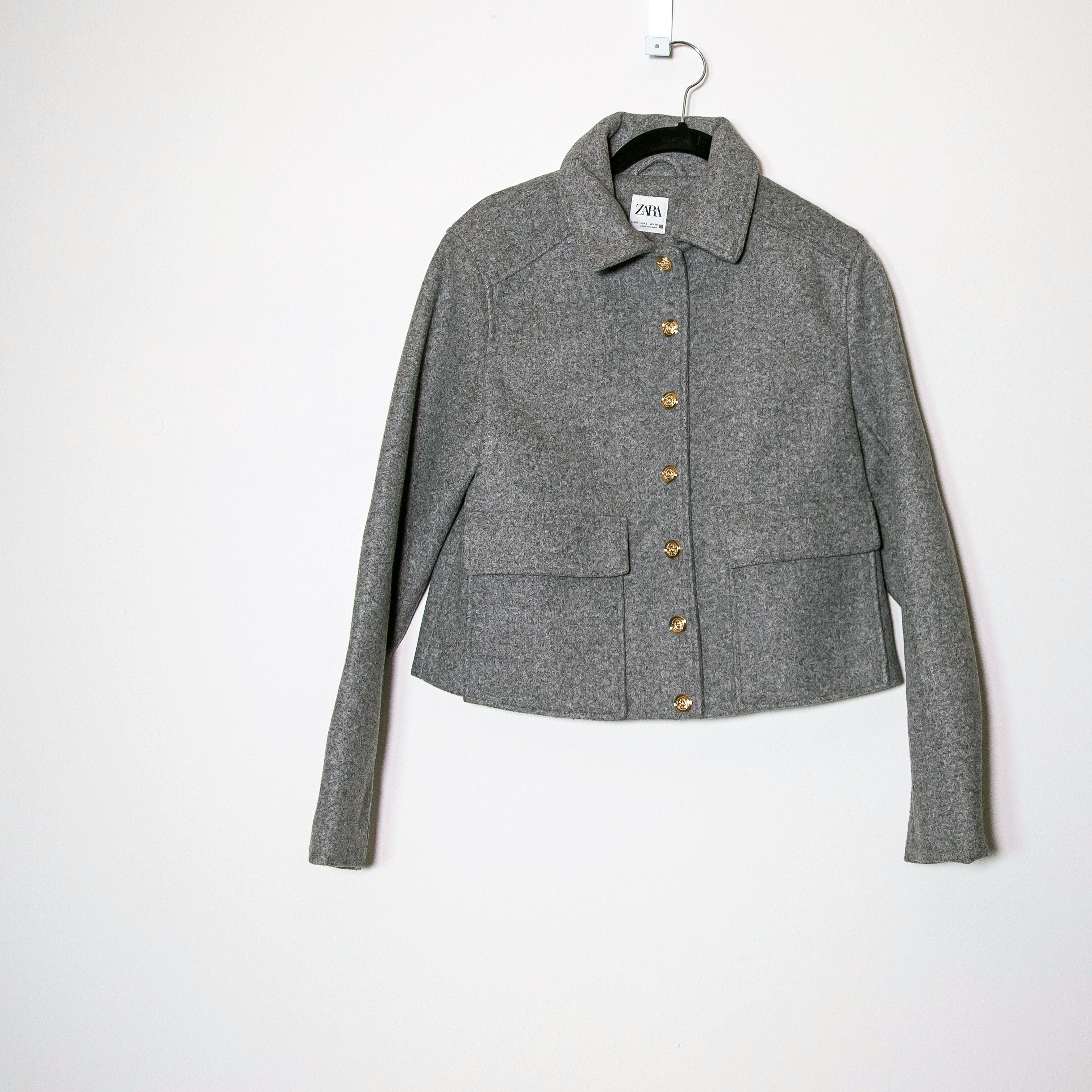 Zara Zara Felt Collared Button Front Oversized Size S / US 4 / IT 40 - 1 Thumbnail