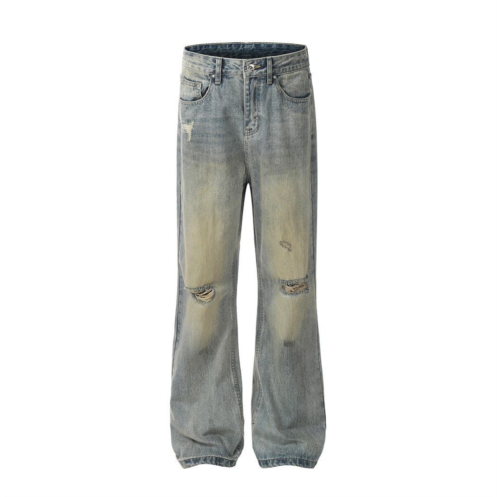 Japanese Brand × Vintage Men's punk distressed loose casual flared ripped jeans Size US 32 / EU 48 - 1 Thumbnail