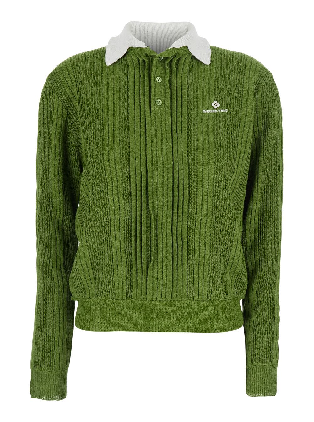 Shushu/Tong Contrast Collar Knit Pullover Green Size S / US 4 / IT 40 - 1 Thumbnail