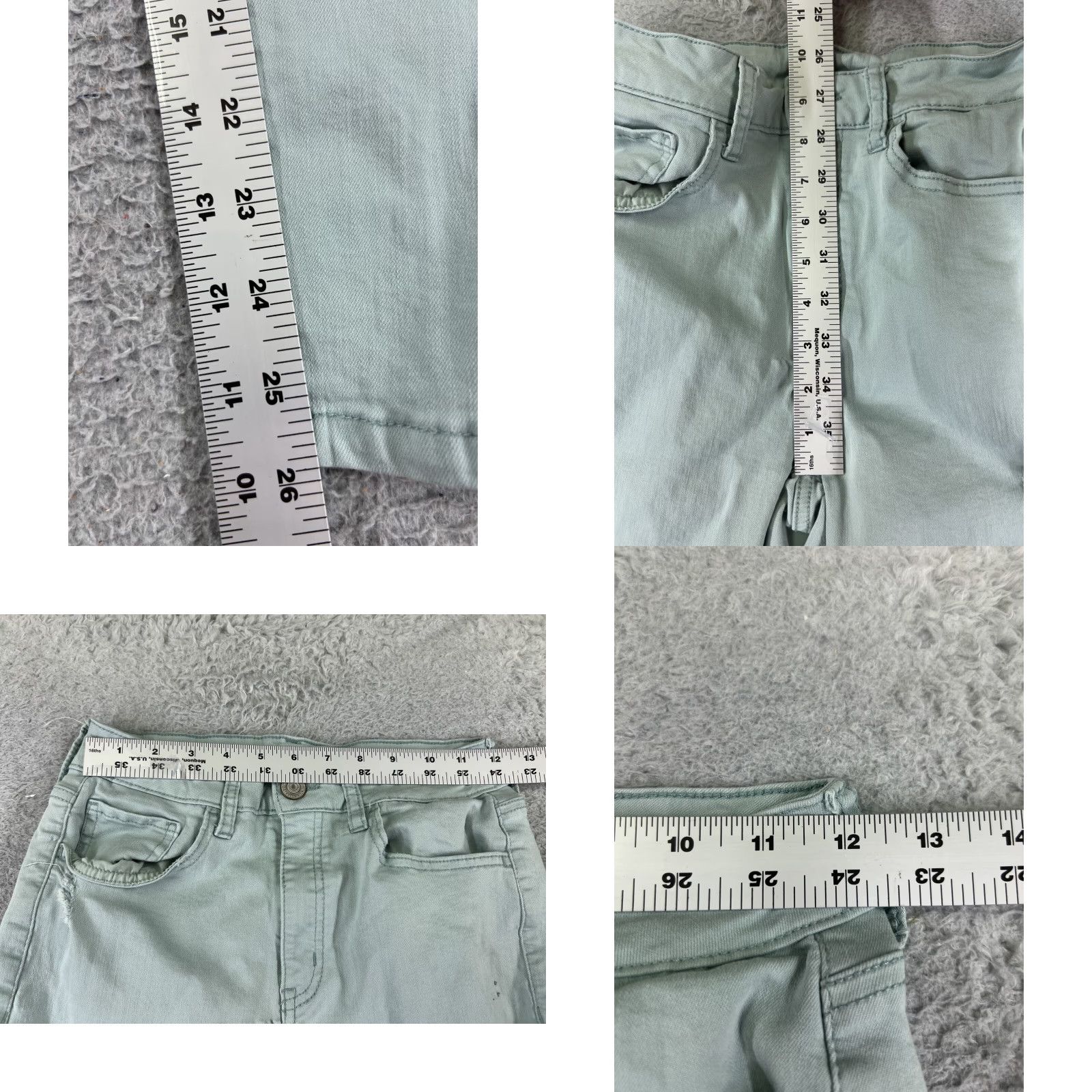 Vintage Authentic American Heritage Pants Juniors 22 Green Mid Rise Distressed 22x26 Size 40" / US 18 - 8 Thumbnail