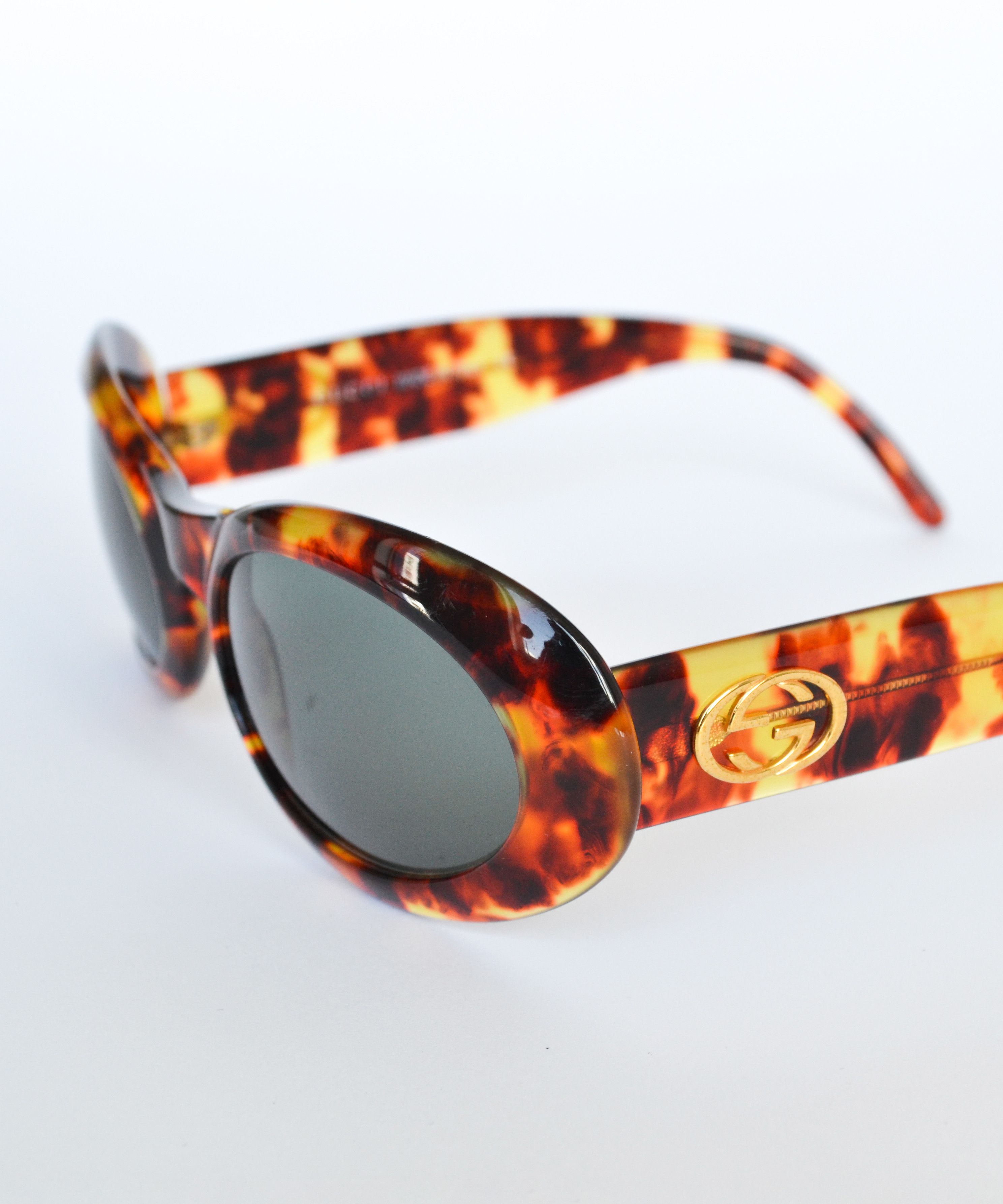 Gucci GUCCI Sunglasses Logo Oval Glasses GG 2400 Brown Tortoise Size ONE SIZE - 2 Thumbnail