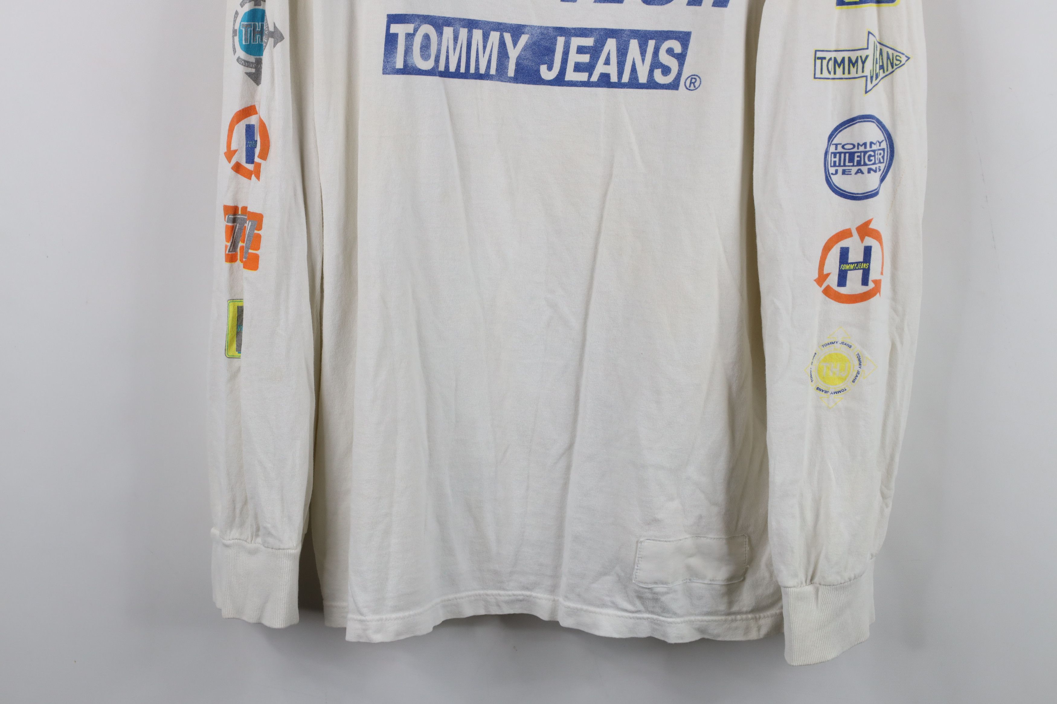 Vintage 90s Tommy Hilfiger Long Sleeve T-Shirt White USA