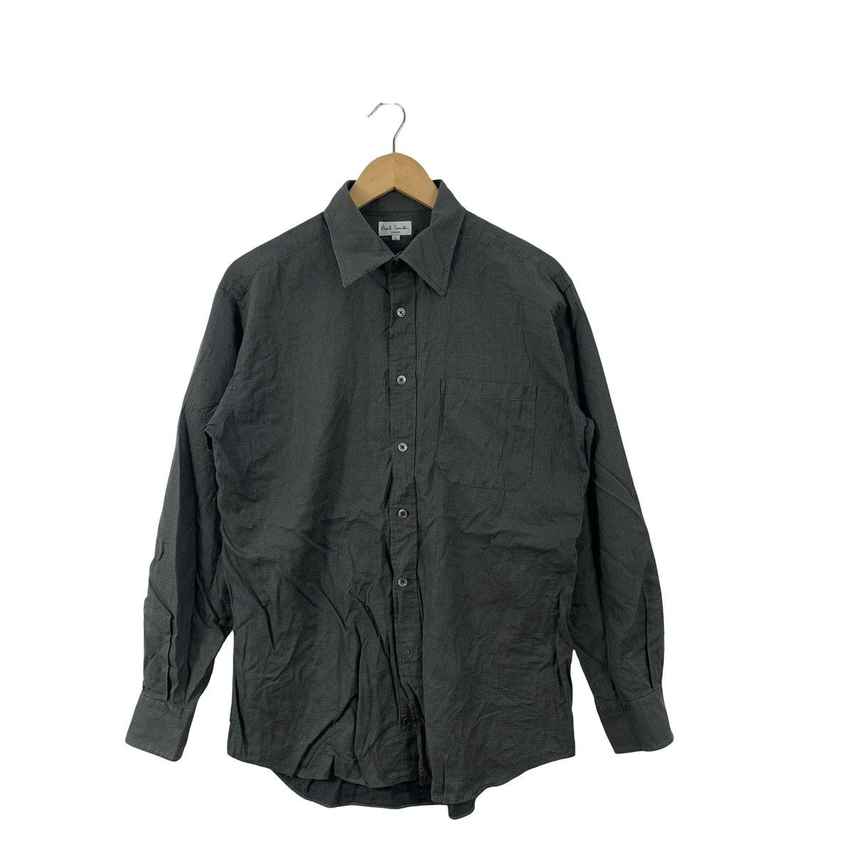 Paul Smith Vintage Paul Smith Charcoal Micro-Check Button-Up Minimalist Size US L / EU 52-54 / 3 - 3 Thumbnail