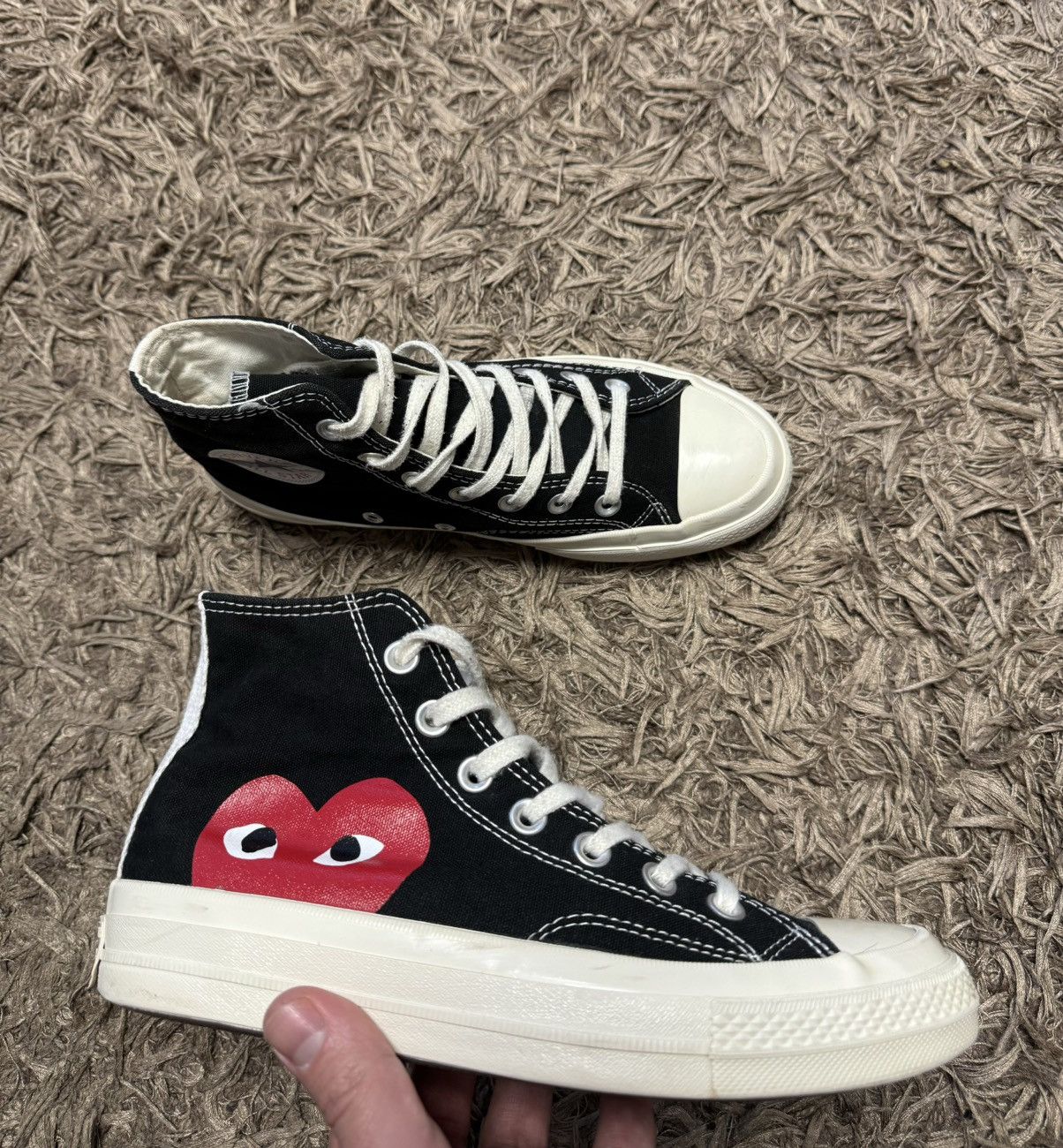 Comme des Garcons PLAY × Converse Comme Des Gacons Converse black high top 38 size Size US 8 / IT 38 - 2 Thumbnail