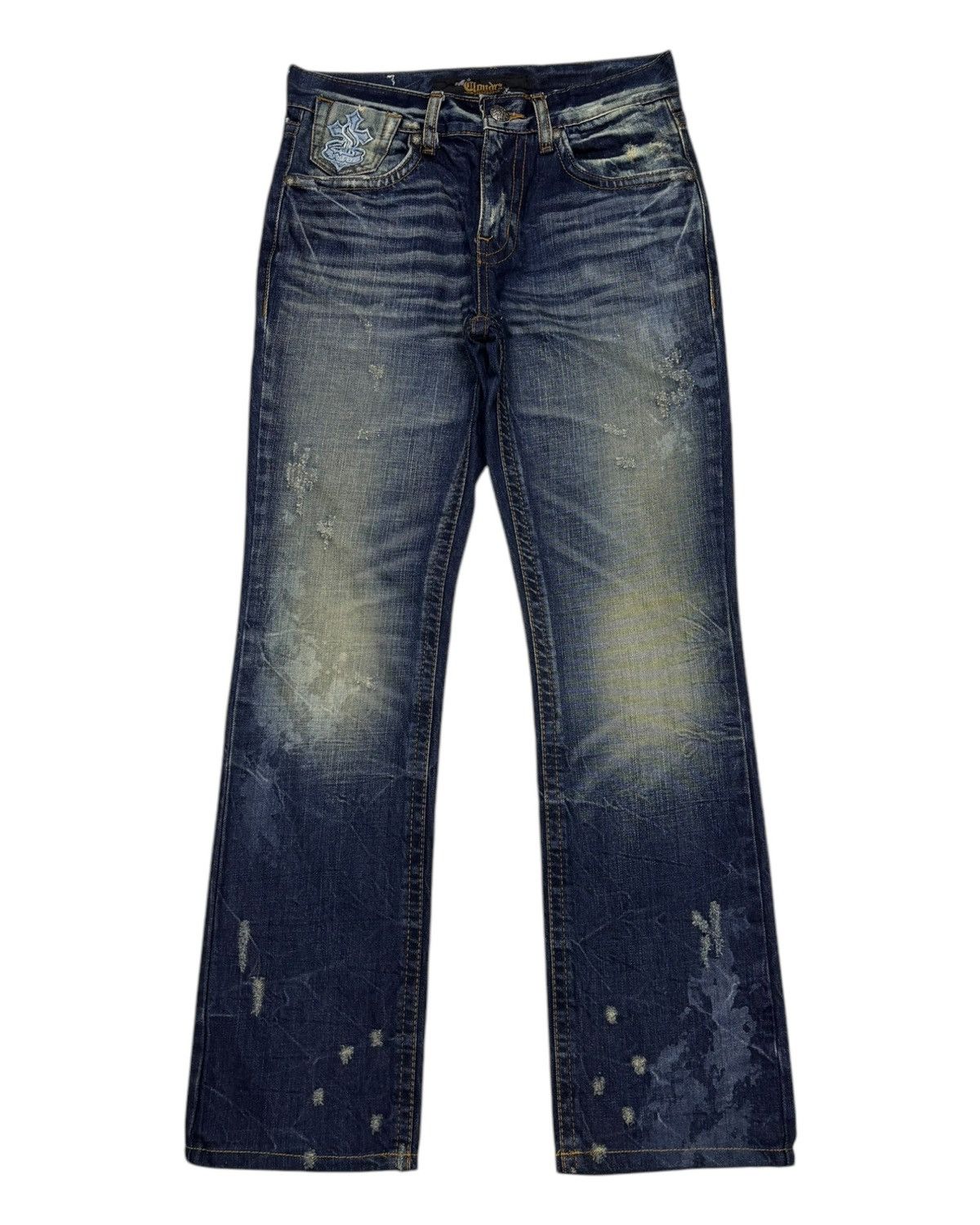 Number (N)ine Vintage Skulls Cross Patches Number Nine Style Denim Jeans Size US 29 - 8 Thumbnail