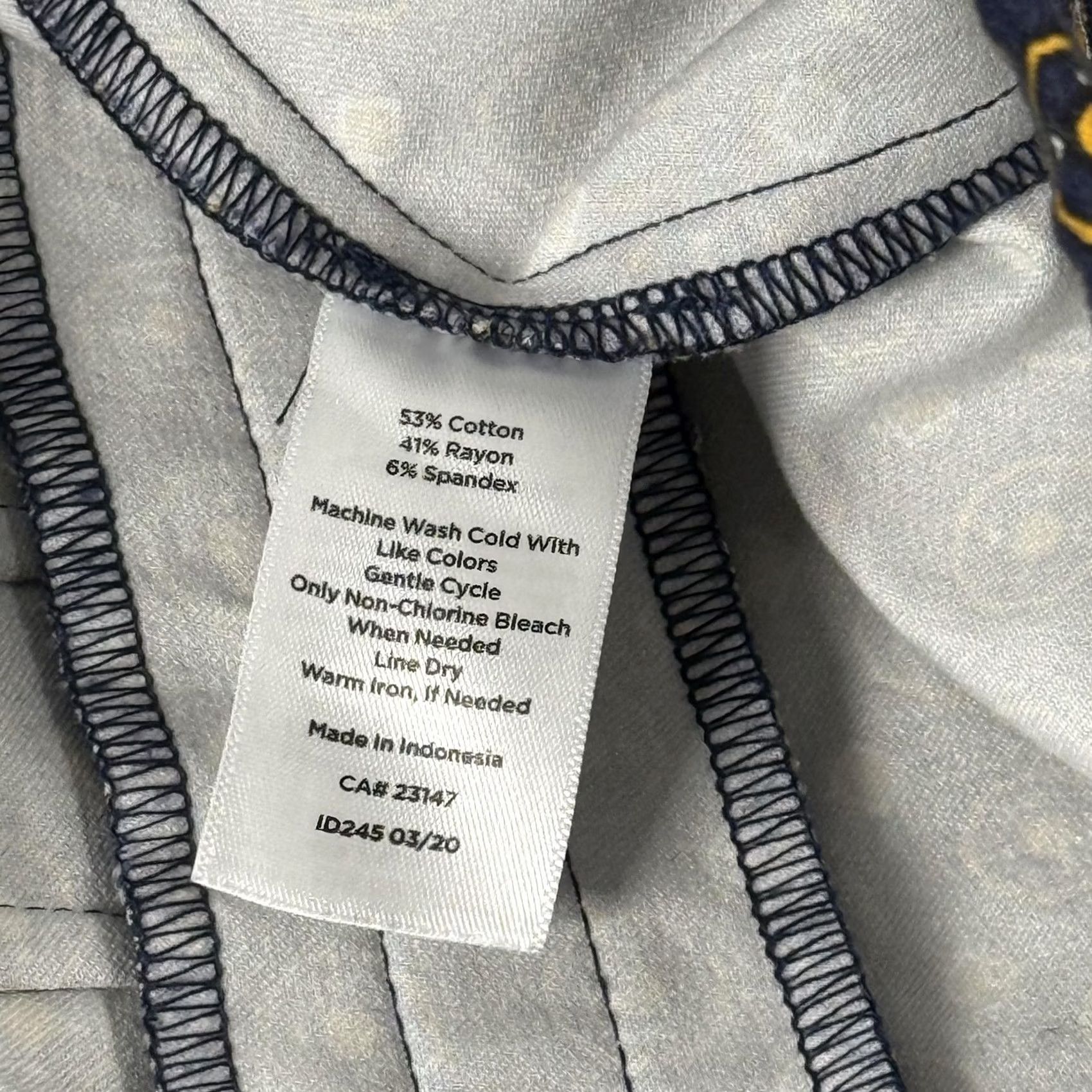 Talbots Talbots Essex Pants Geometric Print Stretch Ankle Slim Career Workwear Office Blue Yellow Womens 2 Slim Leg Ankle 28in Inseam 28in Pull On Size 26" / US 2 / IT 38 - 4 Thumbnail