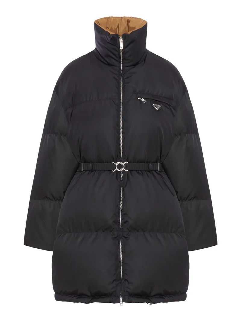 Prada PRADA Black Re-Nylon Hooded Down Coat New Authentic Size XS / US 0-2 / IT 36-38 - 1 Thumbnail