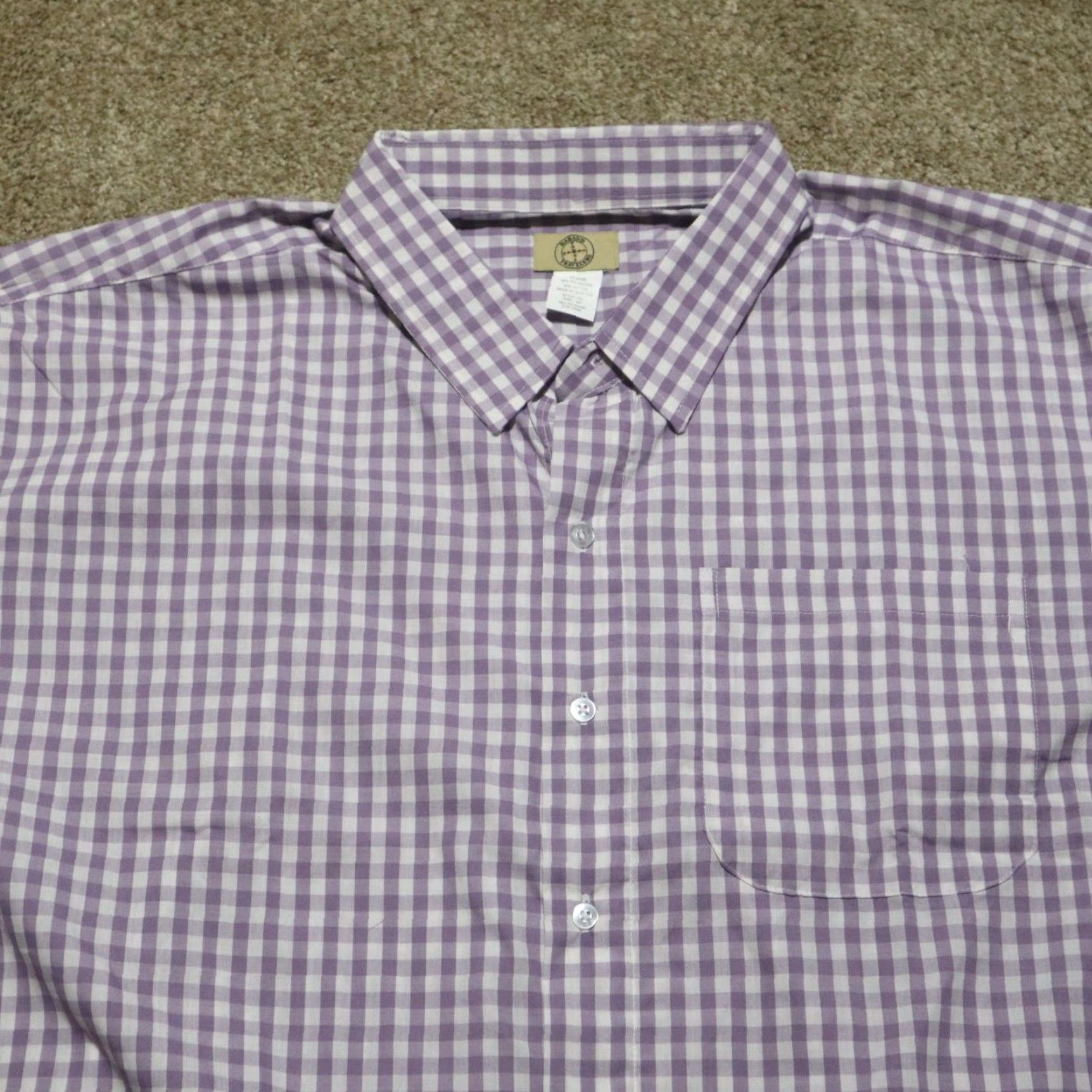 Haband Haband Travelers Purple Plaid Button Up Short Sleeve Shirt Adult Men's Size 4X Size US XXL / EU 58 / 5 - 2 Thumbnail