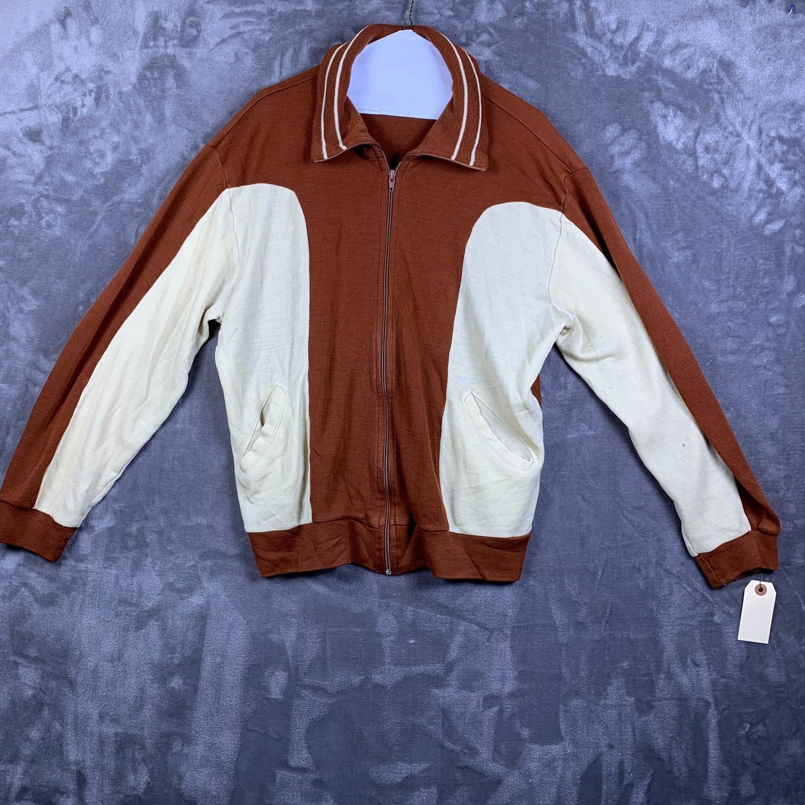 Designer Vintage 90s Track-&-Court Track Jacket Brown Sz. Large (310) Size US L / EU 52-54 / 3 - 1 Thumbnail