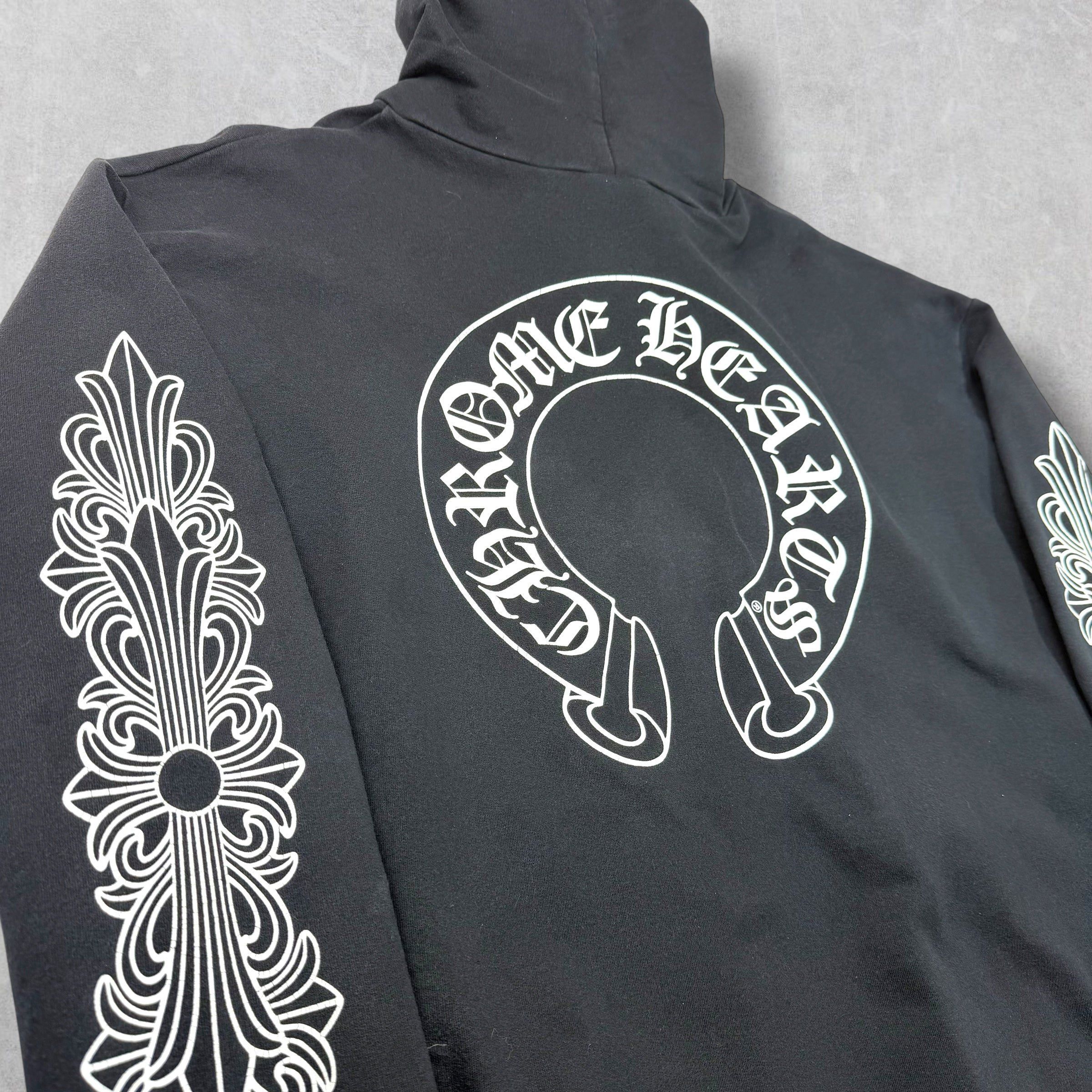 Chrome Hearts Horseshoe Floral Sleeve Zip Up XXL