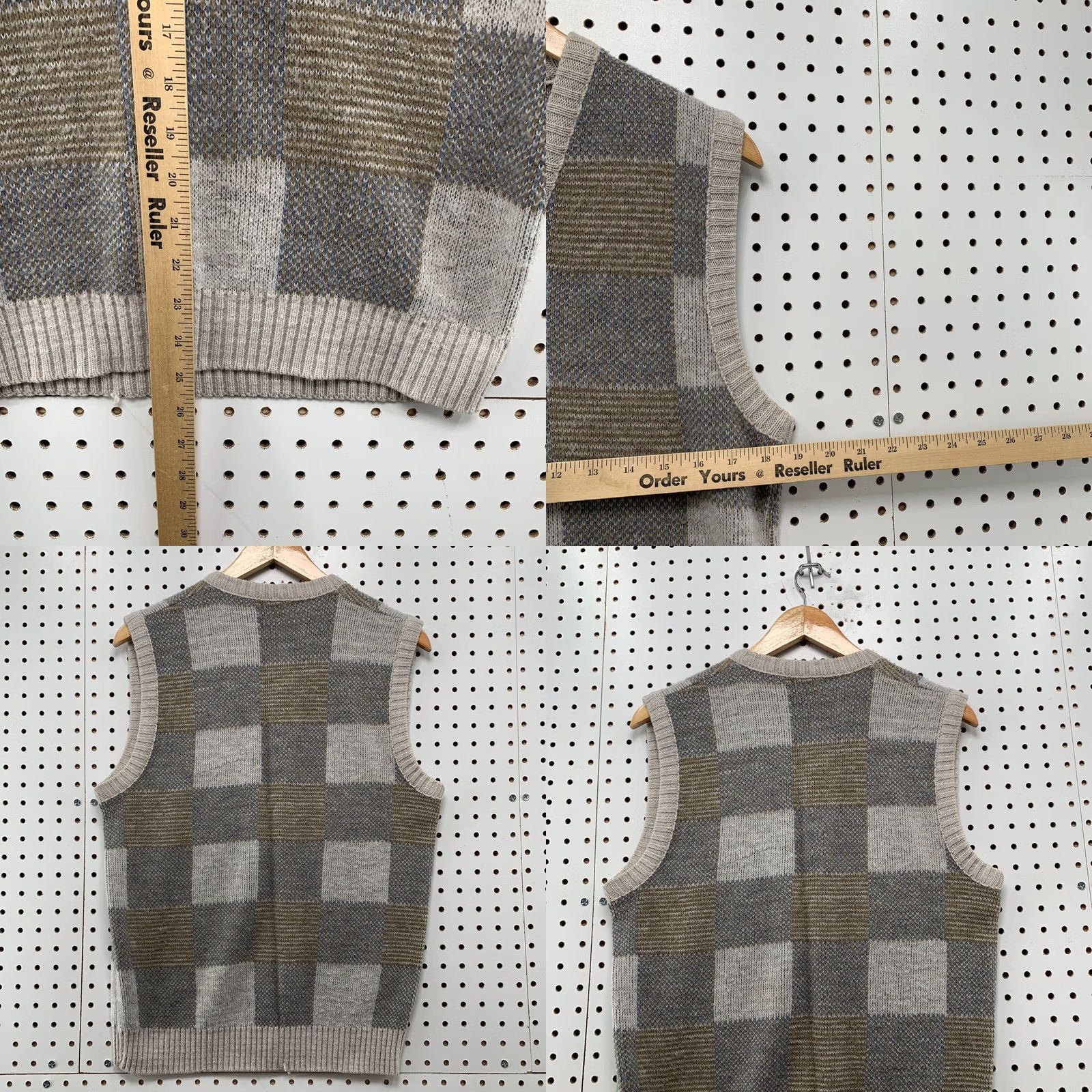 Vintage VINTAGE Campus Sweater Vest Mens Medium Gray Geometric V Neck USA Size US M / EU 48-50 / 2 - 8 Thumbnail
