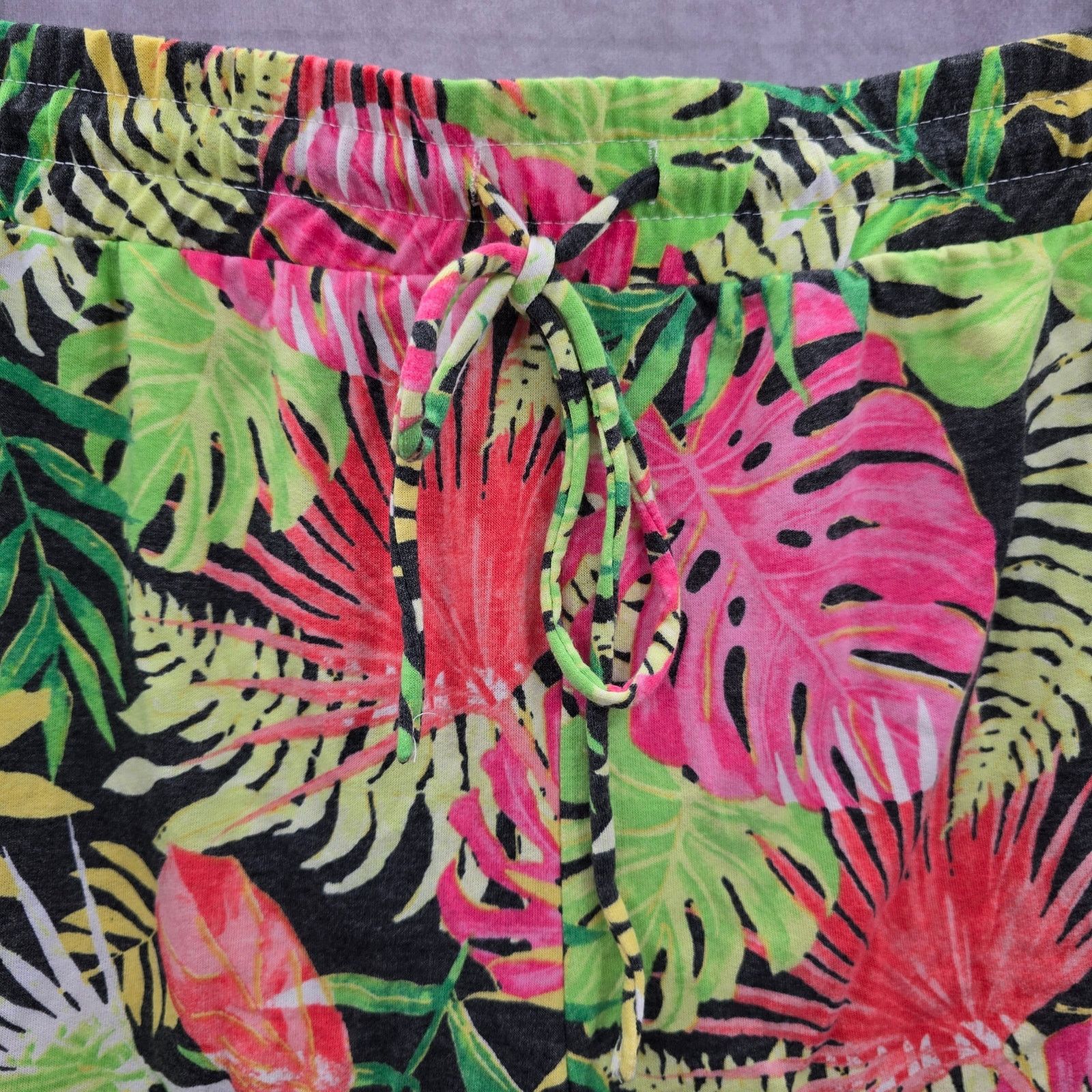 Other LA Threads Green Tropical Floral Stretch Shorts Large Size 34" / US 12 / IT 48 - 3 Thumbnail