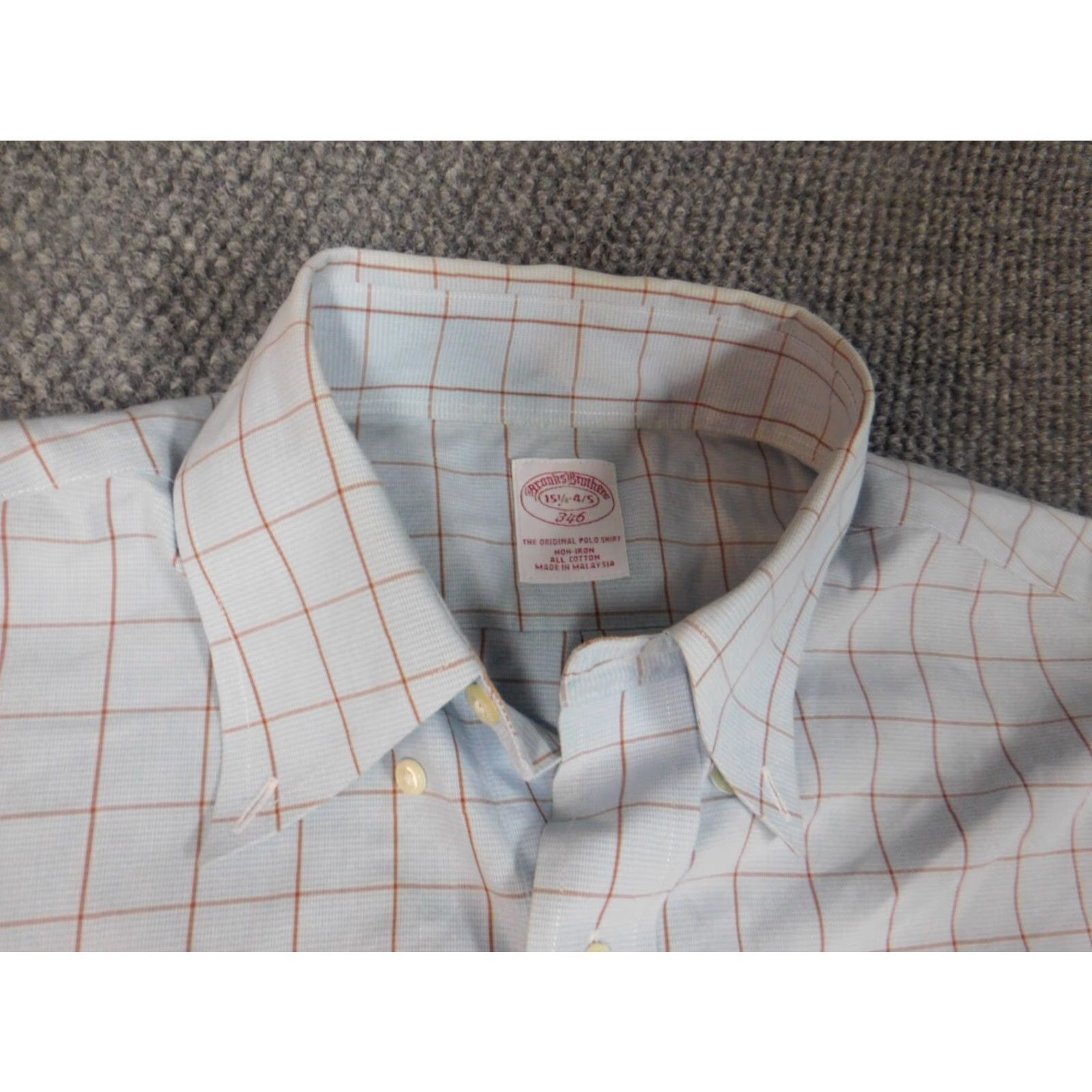 Brooks Brothers Brooks Brothers Dress Shirt 15.5 Mens Blue Plaid Button Up Office Workwear Shirt Long Sleeve Classic Fit Non-Iron Breathable Machine Washable Size US L / EU 52-54 / 3 - 7 Thumbnail