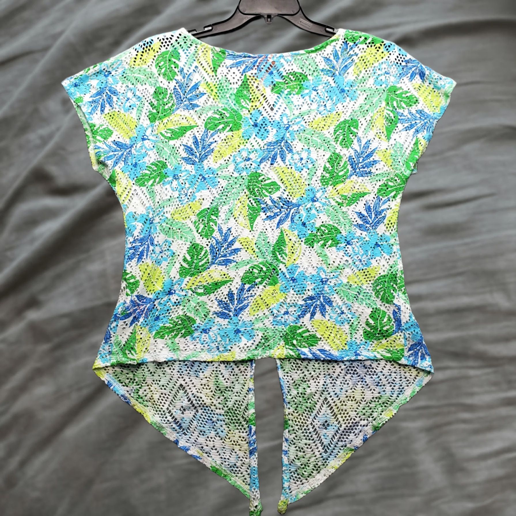 Vintage Hearts Of Palm Women M Size: M Top Tropical Sheer Swim Cover Keyhole Ring Knot Hem Size M / US 6-8 / IT 42-44 - 1 Thumbnail