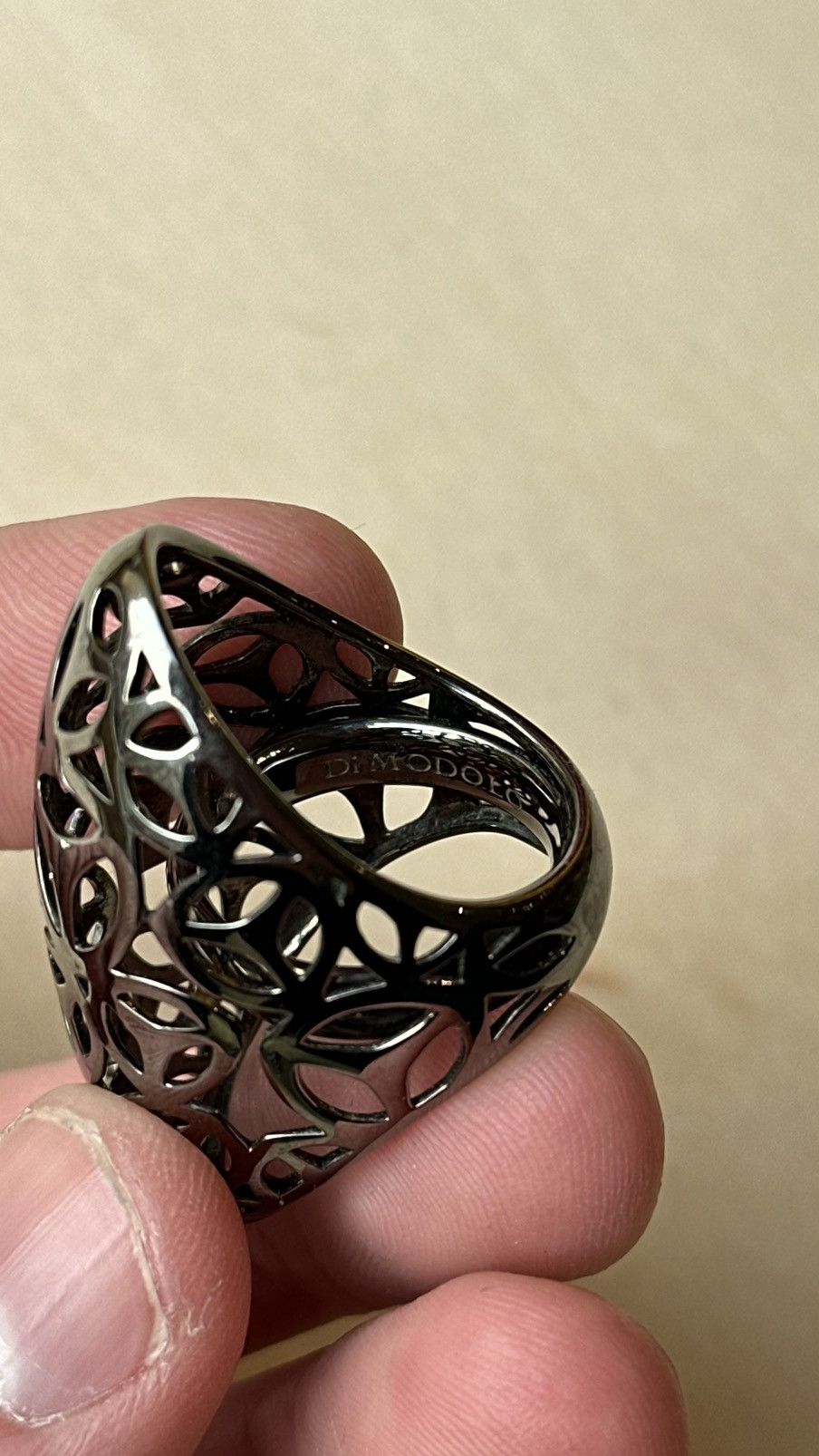 Other Di Modolo Sahara Ring - Pleated Black Rhodium & Silver Sz 7 Size ONE SIZE - 5 Thumbnail