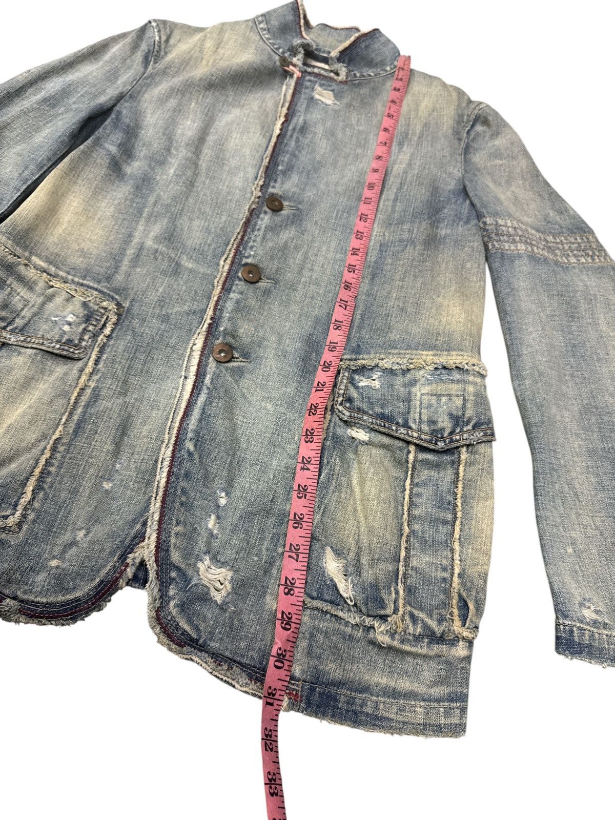 Marithe + Francois Girbaud MARITHE FRANCOIS GIRBAUD DISTRESSED DENIM JACKET Size US L / EU 52-54 / 3 - 7 Thumbnail