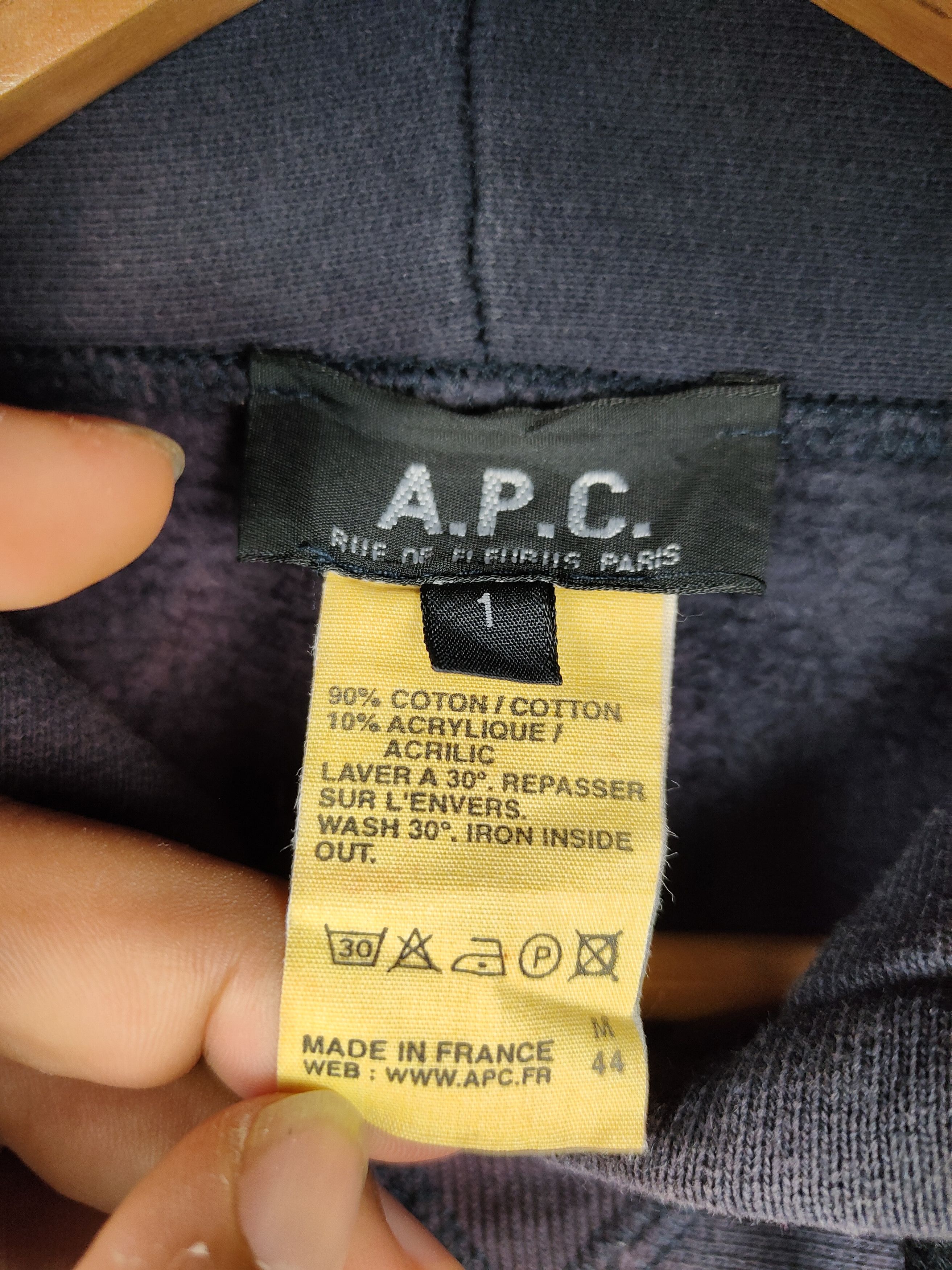 A.P.C. × Vintage Vintage A.P.C. Beautiful Faded Pullover Hoodie Sweatshirt Size US L / EU 52-54 / 3 - 4 Thumbnail