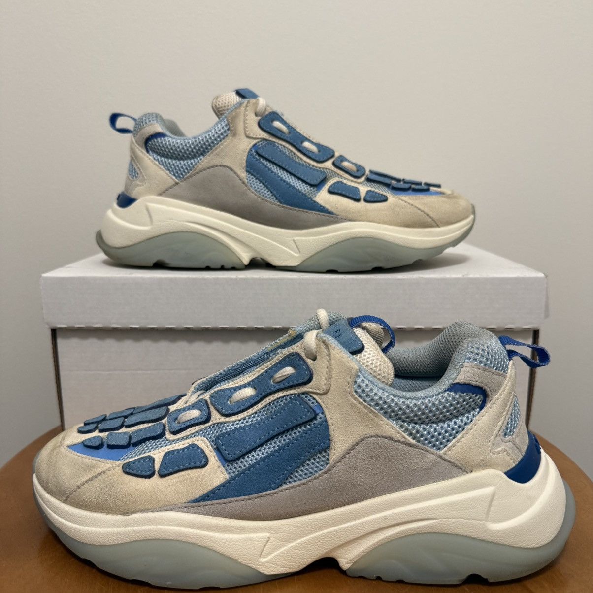 Amiri Blue White Gum Bone Runner Sneaker Size 10