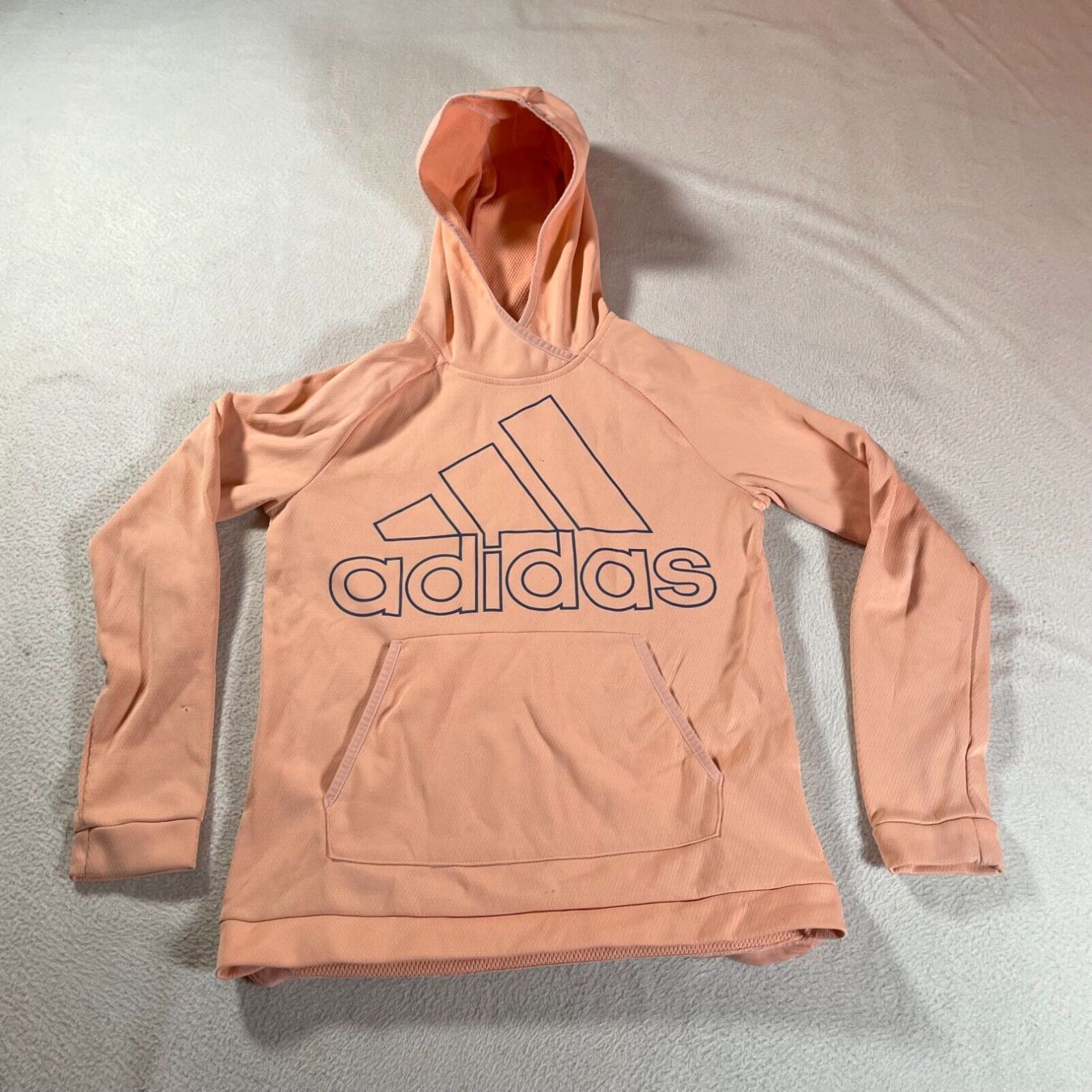 Adidas Hoodie Sweatshirt Womens Extra Small Hoodie Pullover Gym Workout Running Peach Grailed