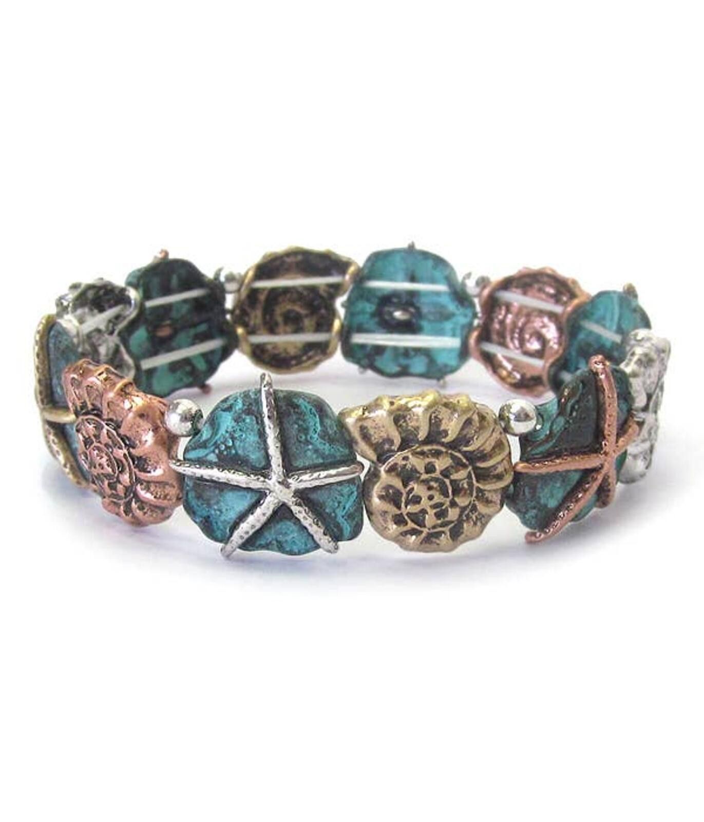 The Unbranded Brand Multicolor Metal Sea Life Stretch Bracelet Size ONE SIZE - 1 Preview