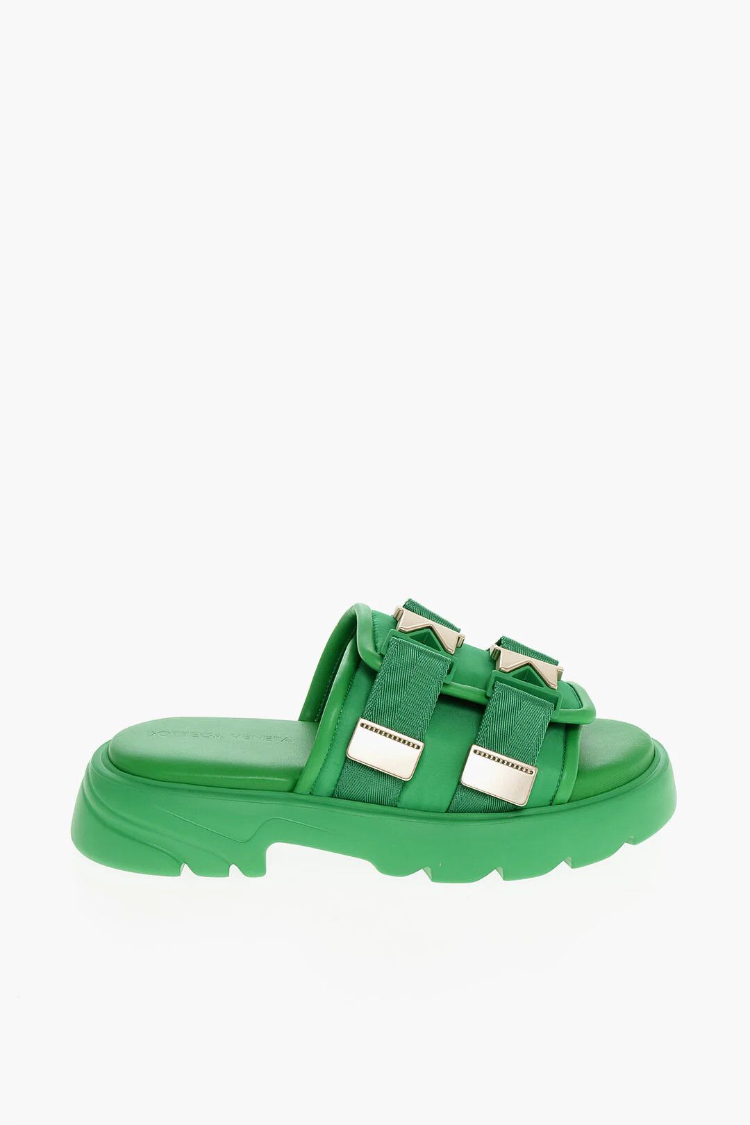 Bottega Veneta og1mm0426 Nylon Sliders in Green Size US 7 / EU 40 - 1 Thumbnail