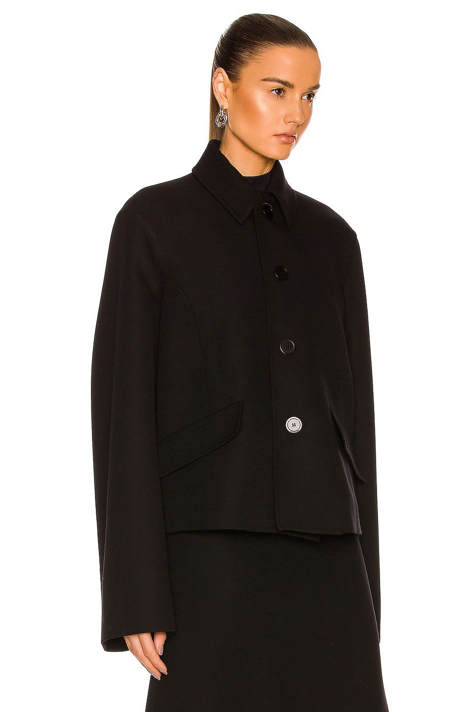 Balenciaga o1bcso1str1124 Deconstructed Jacket in Black Size L / US 10 / IT 46 - 2 Thumbnail