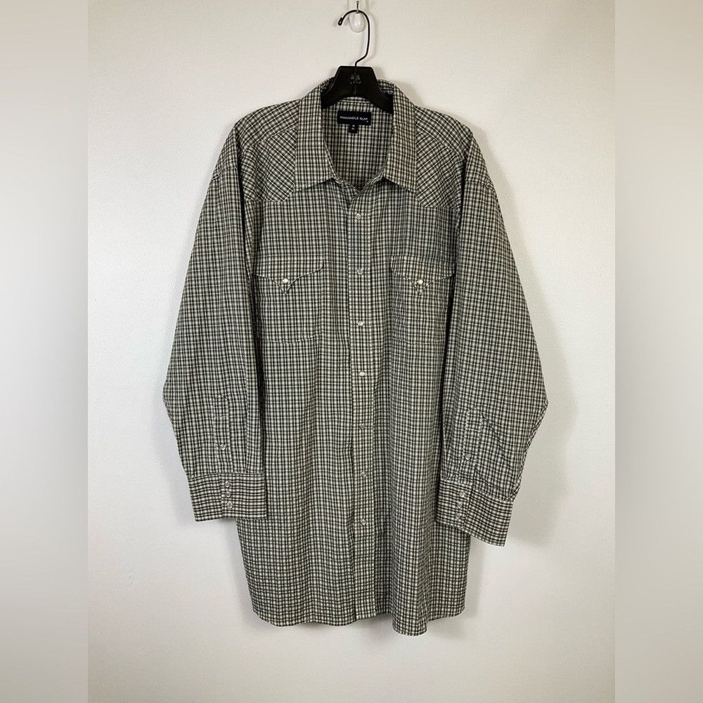 Other PANHANDLE SLIM Green Western Yoke Pearl Snap Plaid Shirt Size US XL / EU 56 / 4 - 8 Thumbnail