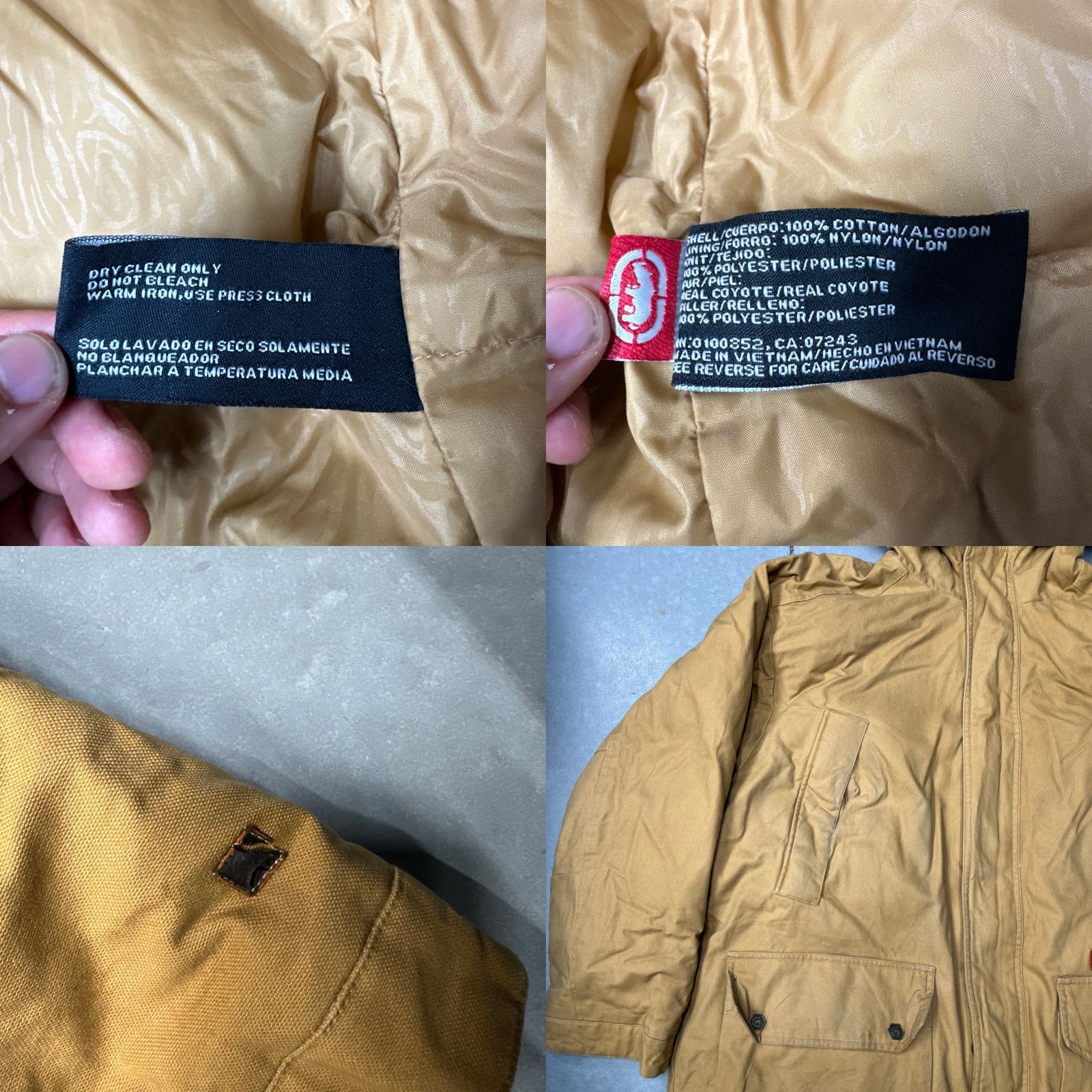 Vintage VINTAGE Ecko Function Real Fur Trim Hood Puffer Duck Canvas Jacket Men XXL Brown Pockets Size US XXL / EU 58 / 5 - 9 Thumbnail
