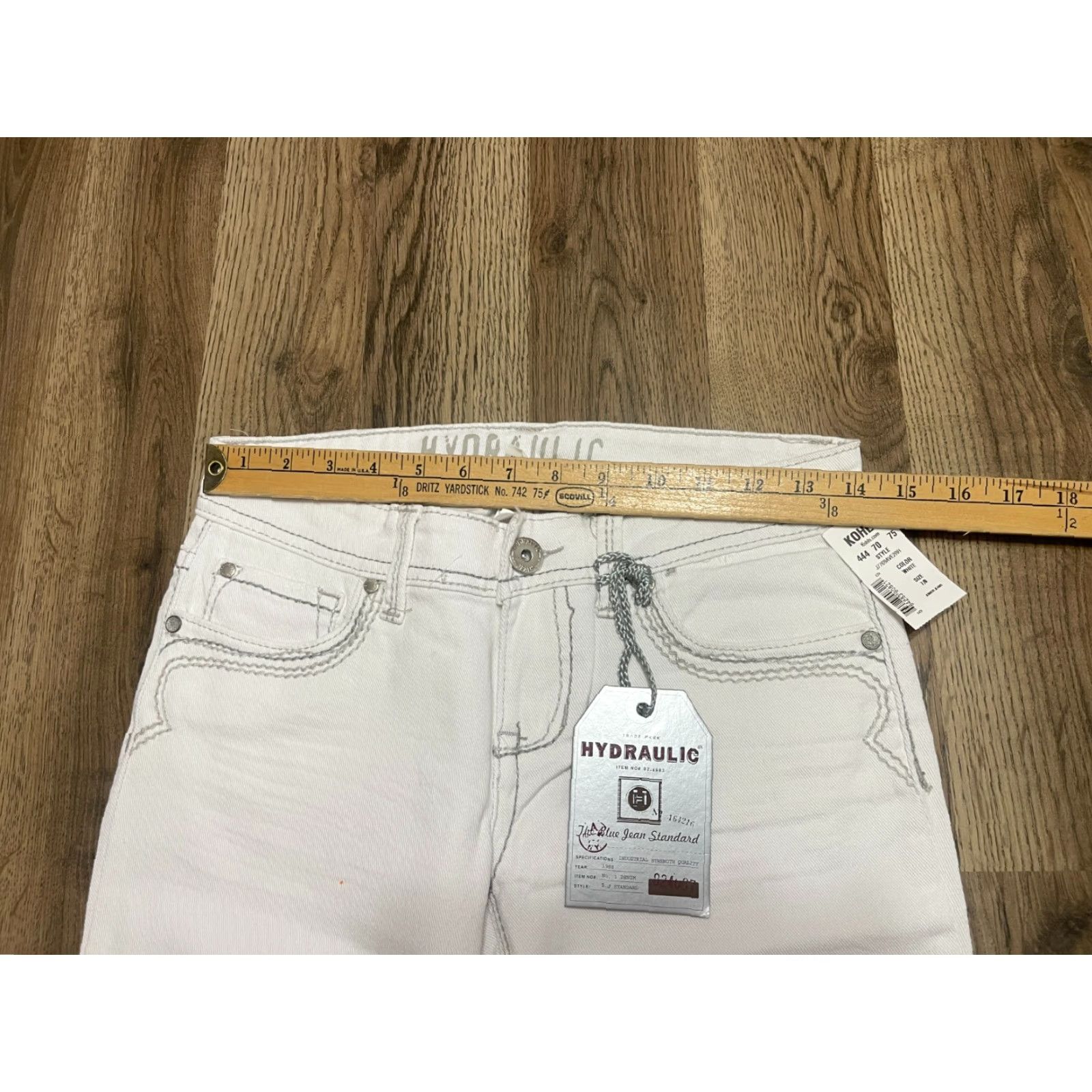 Vintage HYDRAULIC Jeans, Women's Junior Size 7/8 Cropped White NWT Size 28" / US 6 / IT 42 - 7 Thumbnail