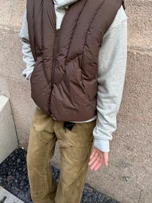 VIBE Brown Full Zip Padded Vest Size US M / EU 48-50 / 2 - 6 Thumbnail