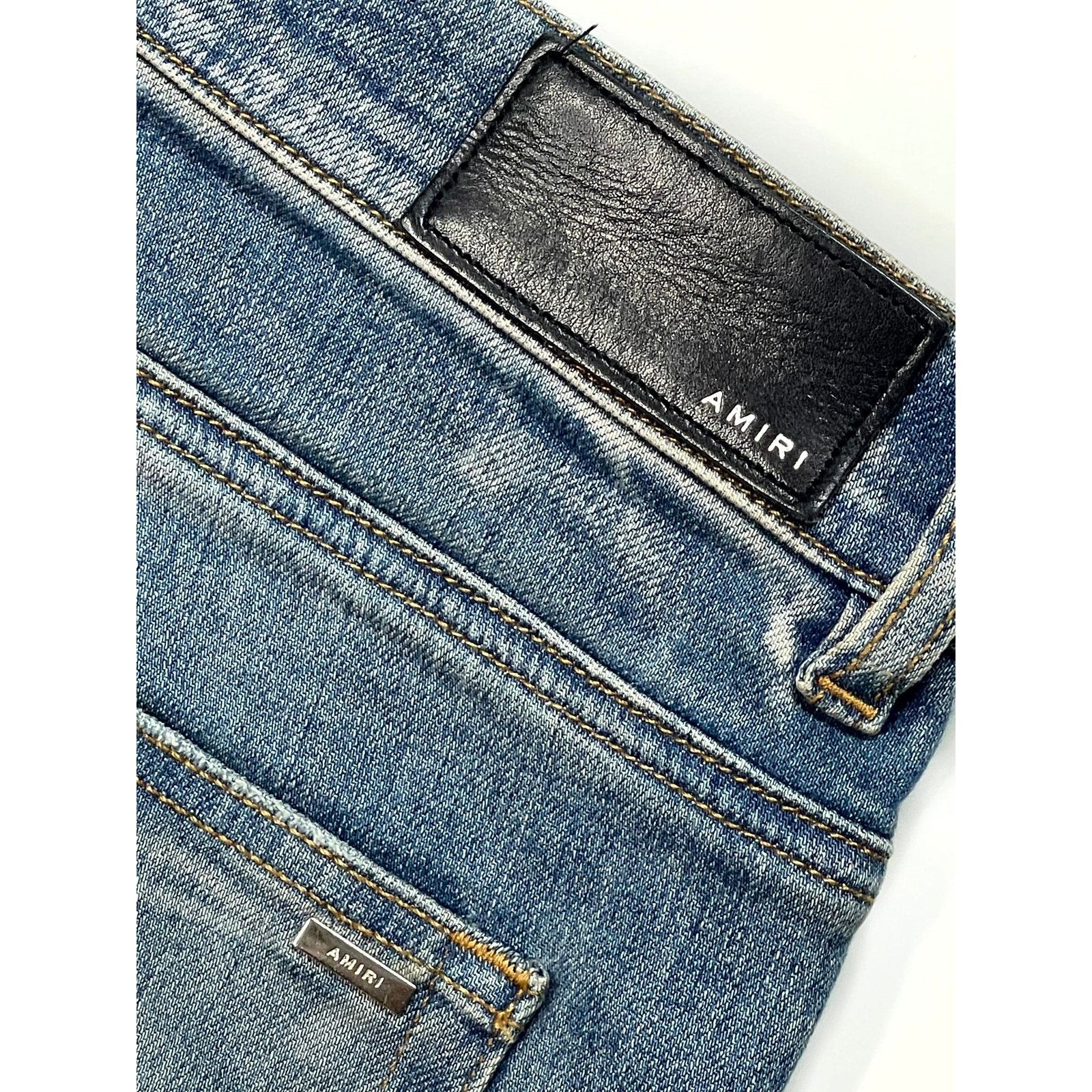 Amiri Amiri Paisley Thrasher Patch Light Wash & Orange Jeans Size US 38 / EU 54 - 4 Thumbnail