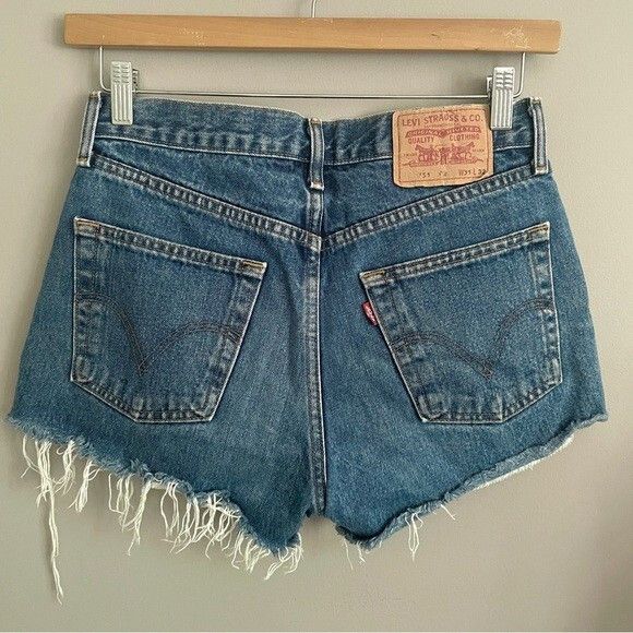 Levi's Vintage Levi’s 751 Denim Jean Cutoff Shorts - 31" Size 31" - 6 Thumbnail