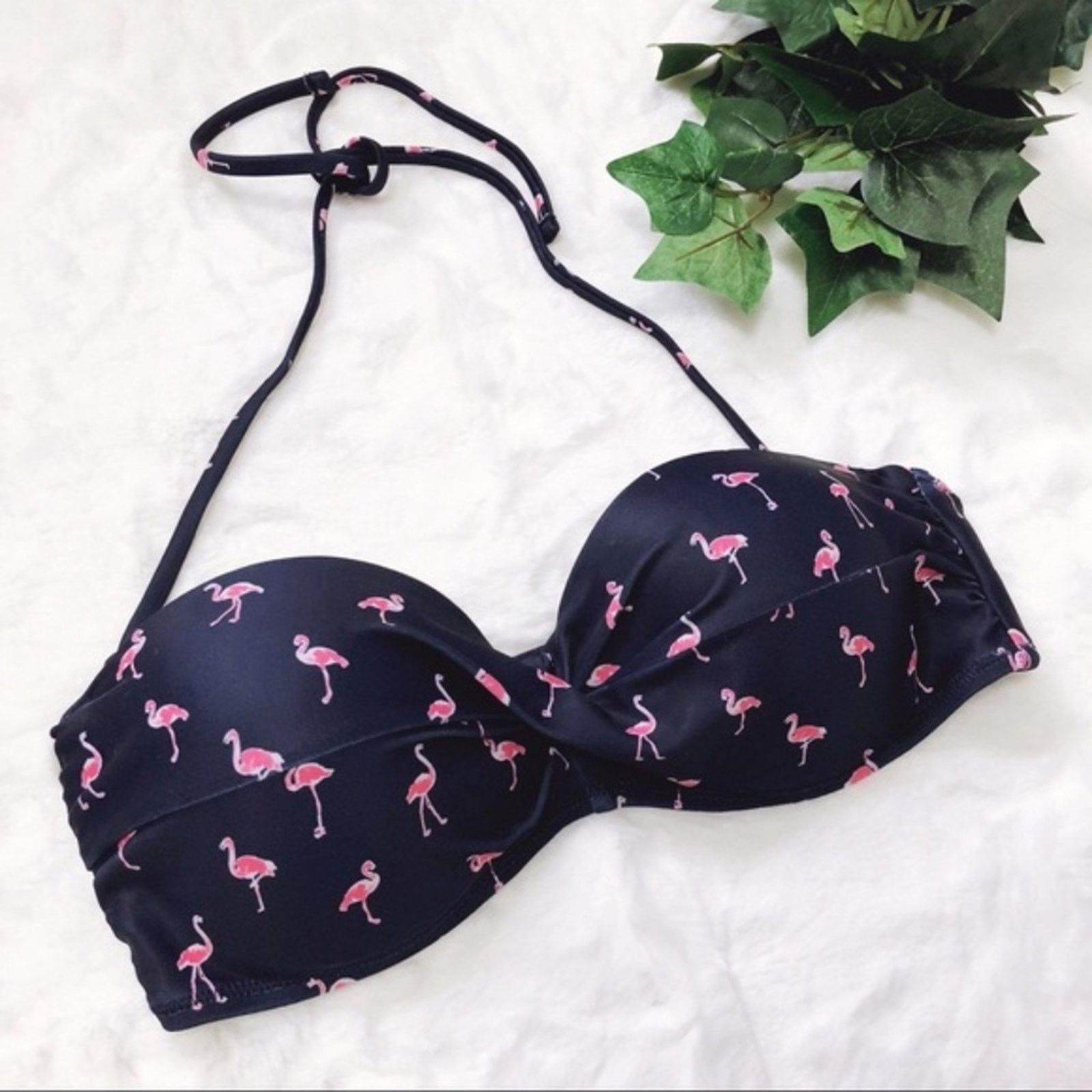 Gap GAP Flamingo Navy Blue Twist Bandeau Bikini Top Size XS / US 0-2 / IT 36-38 - 3 Thumbnail