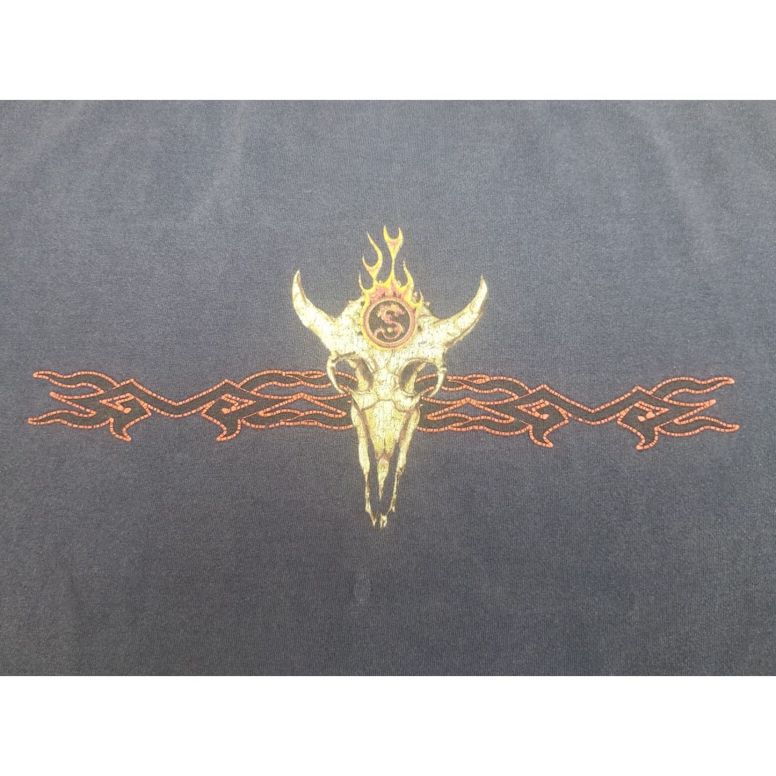 Vintage VINTAGE Skull Shirt Mens L Blue Short Sleeve Steer Concert Aztec Western Size US L / EU 52-54 / 3 - 3 Thumbnail