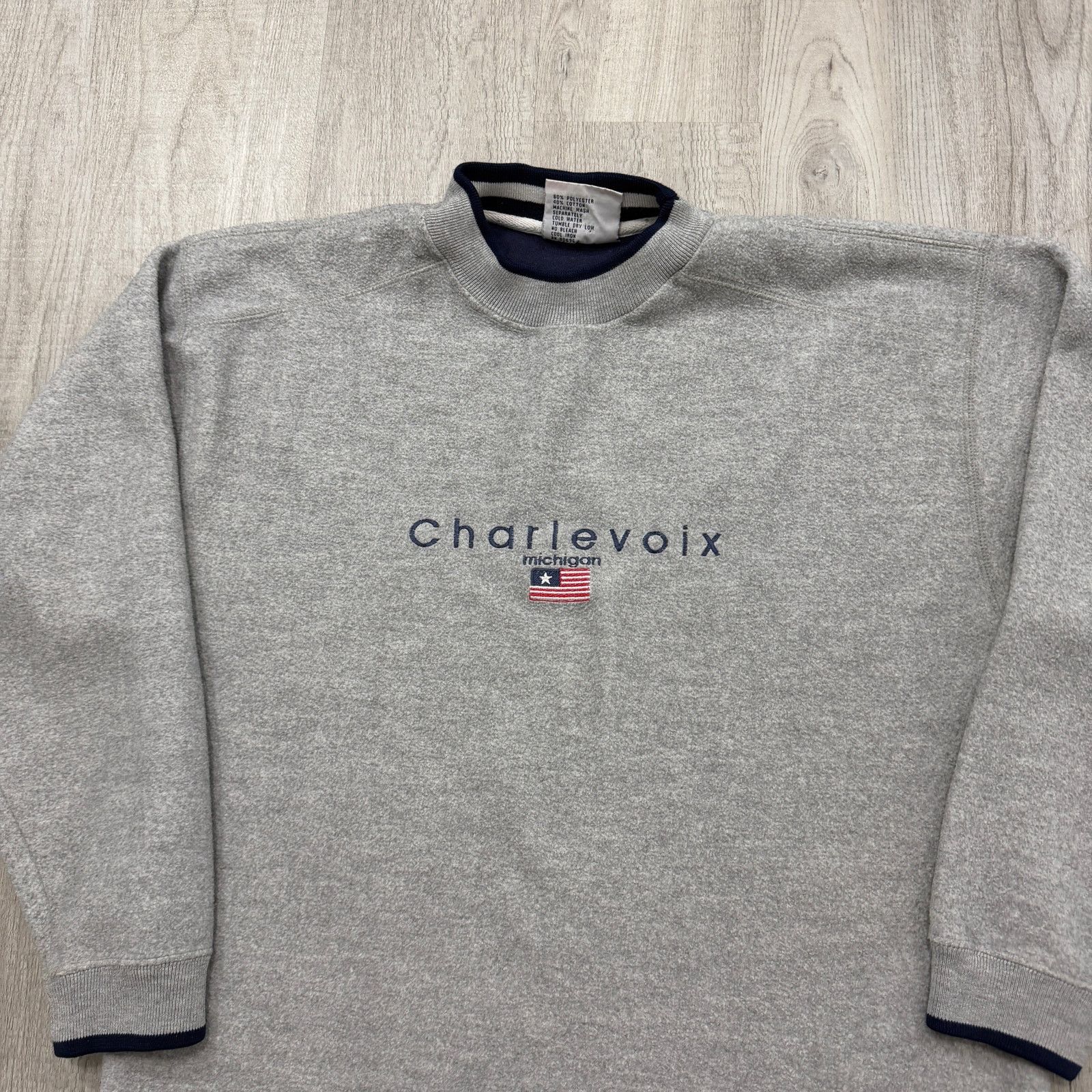 Vintage Vintage Charlevoix Michigan Sweatshirt Men's Medium Fleece Size US M / EU 48-50 / 2 - 2 Thumbnail