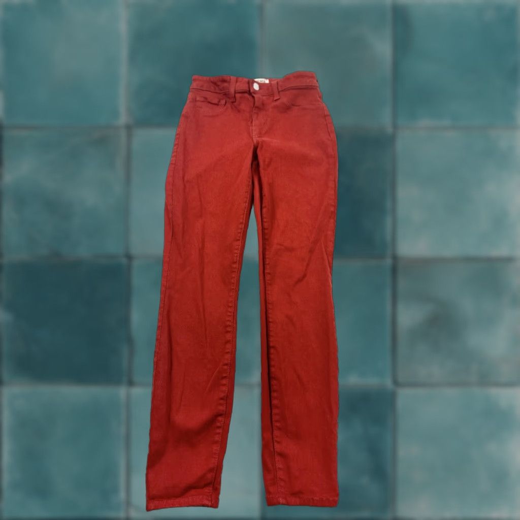 L'AGENCE VINTAGE L'AGENCE Jeans Women Red Margot Skinny Mid Rise 25 Inseam 25 Dark Wash Size 42" / US 20 - 1 Thumbnail