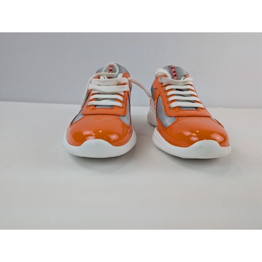 Prada o1rshd1 America's Cup Vernice Bike Sneakers in Papaya Arge Size US 9 / EU 42 - 9 Thumbnail