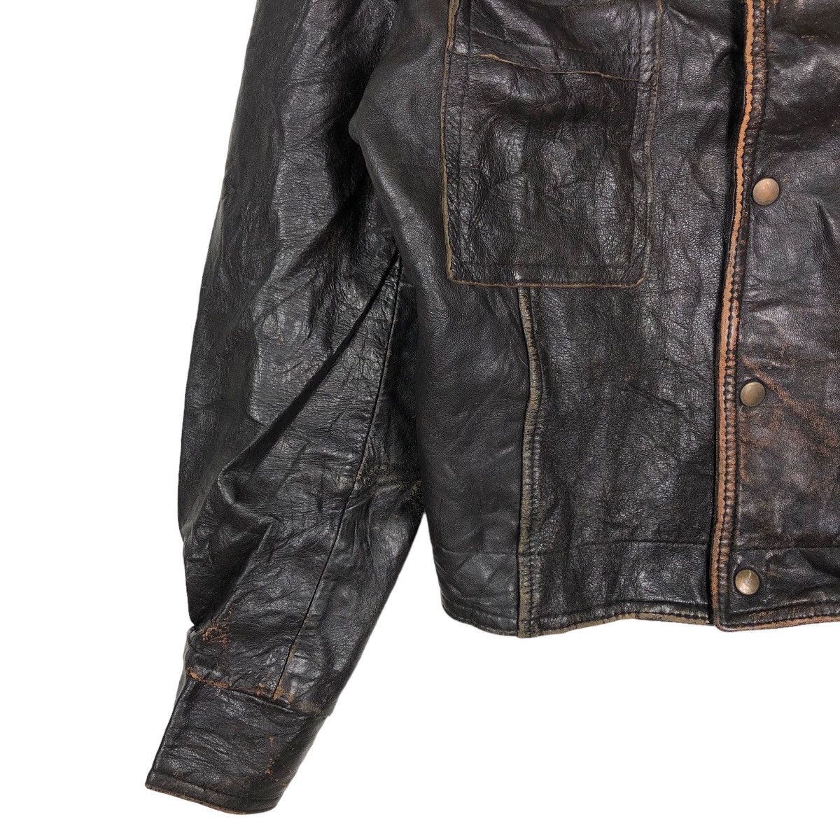 Genuine Leather 🔥90’s Vintage Genuine Leather Jacket Bootlegger Biker Wear Size US S / EU 44-46 / 1 - 4 Thumbnail