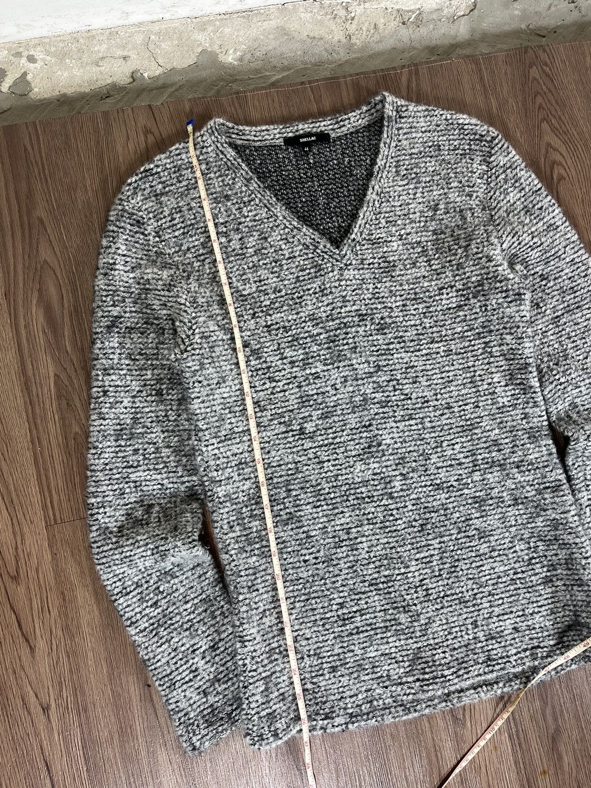 Shellac Shellac Grey Mix V-Neck Knit Sweater Size US M / EU 48-50 / 2 - 12 Thumbnail